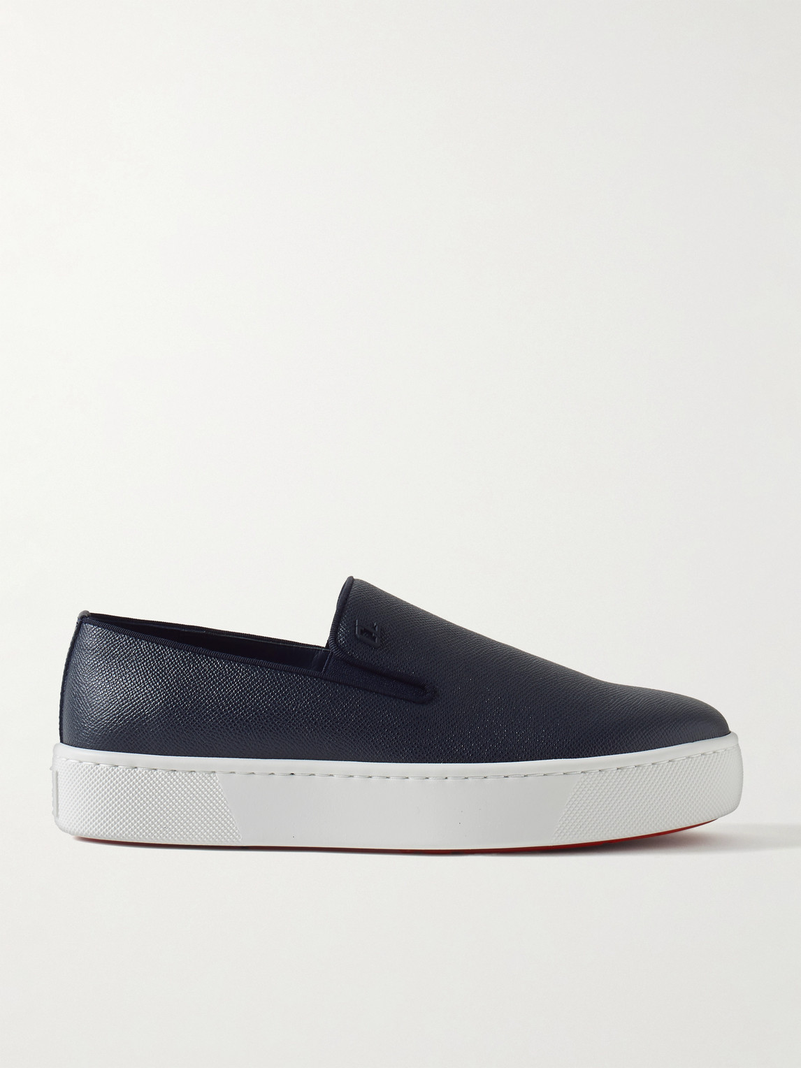 Christian Louboutin Boatissimo Cross-Grain Leather Slip-On Sneakers - Men