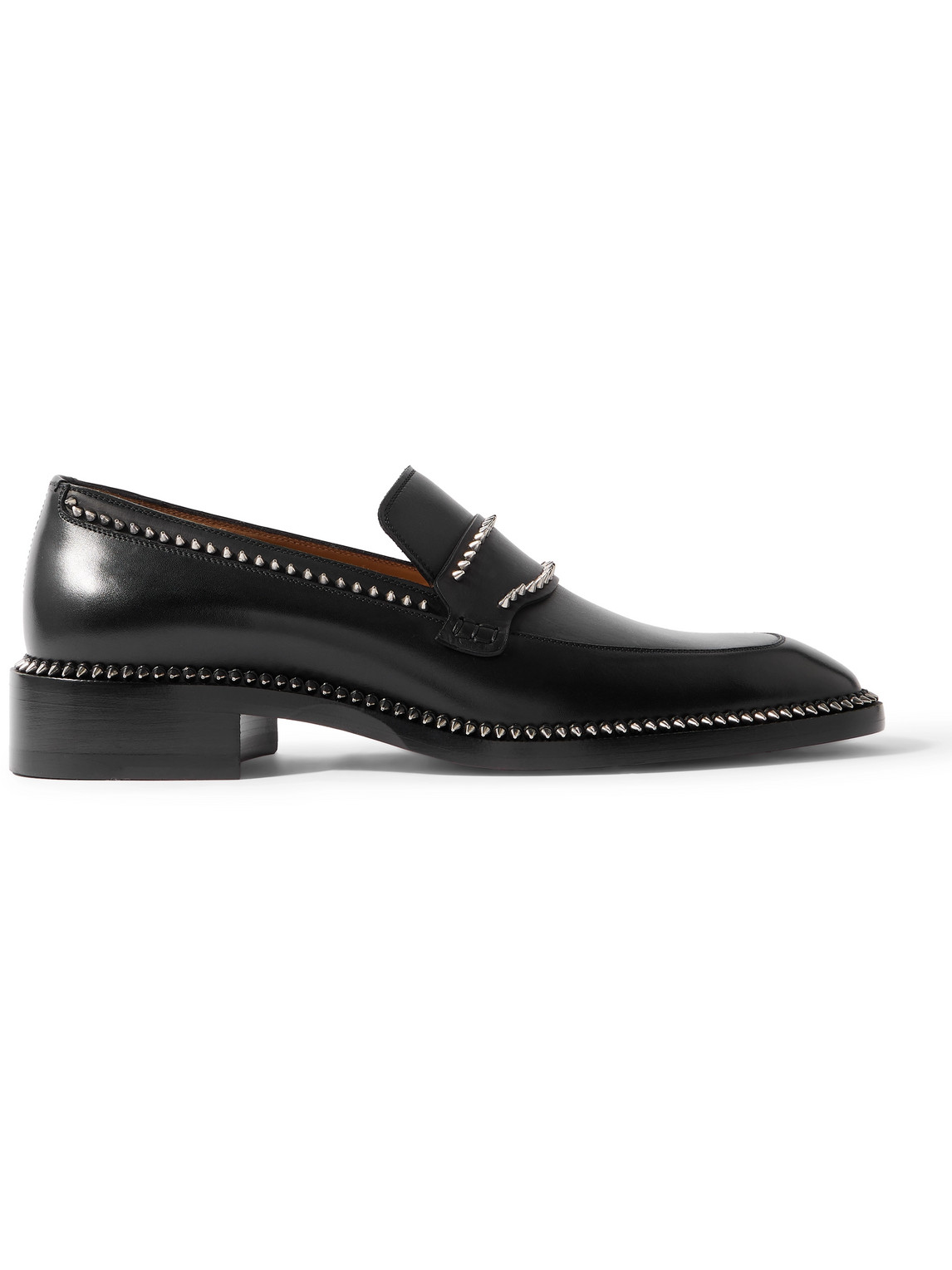 Christian Louboutin Cocoriclou Moc Studded Leather Loafers In Black