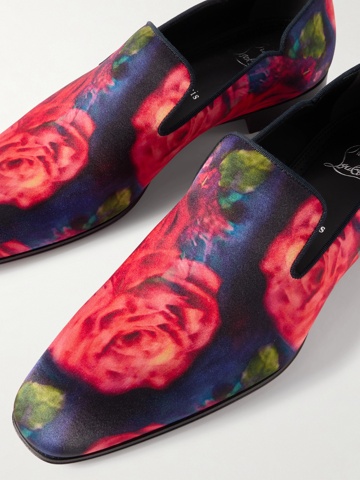 Christian Louboutin Dandy Chick Satin Floral Loafers In Multi