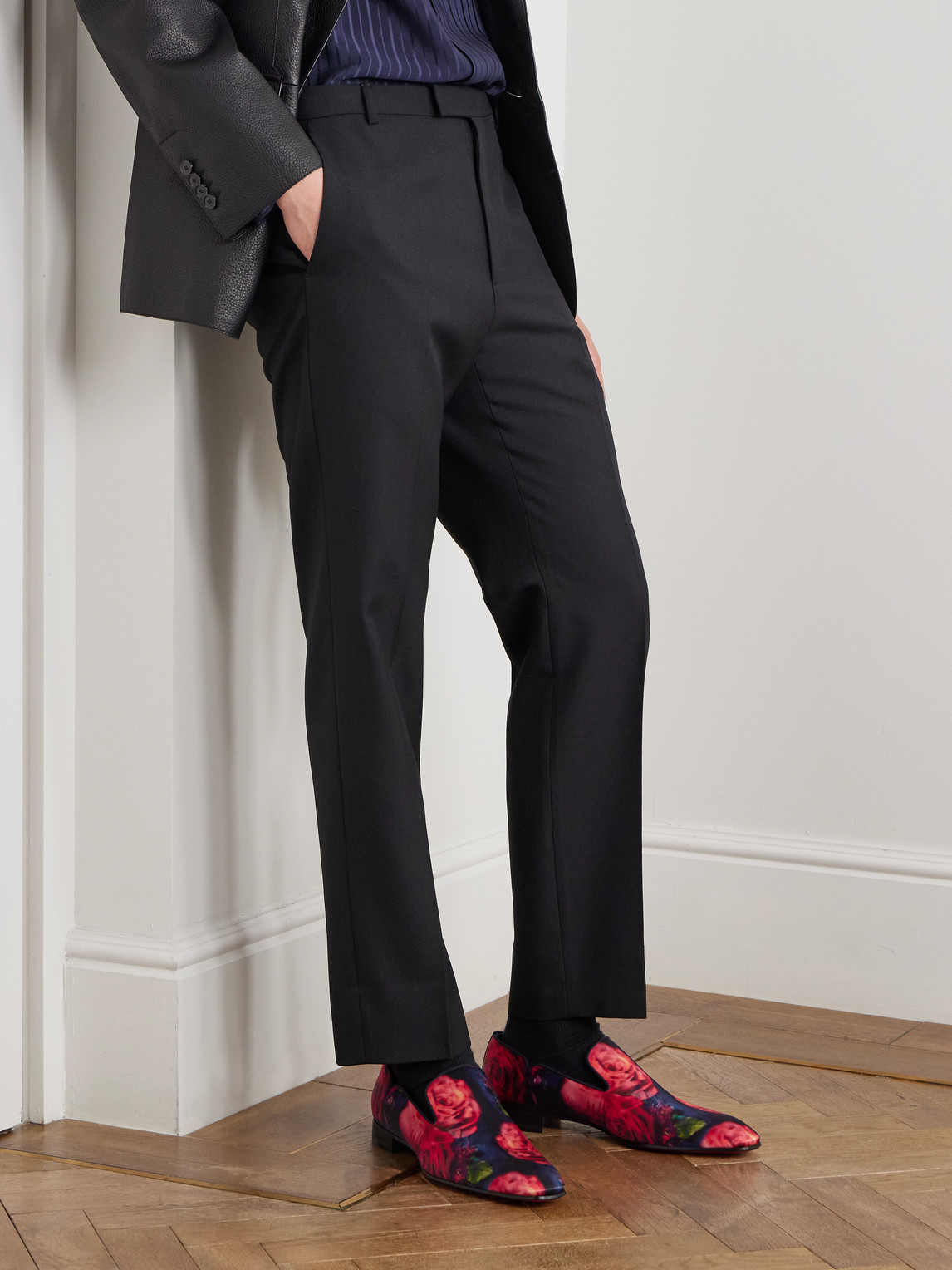 Christian Louboutin Dandy Chick Satin Floral Loafers In Multi