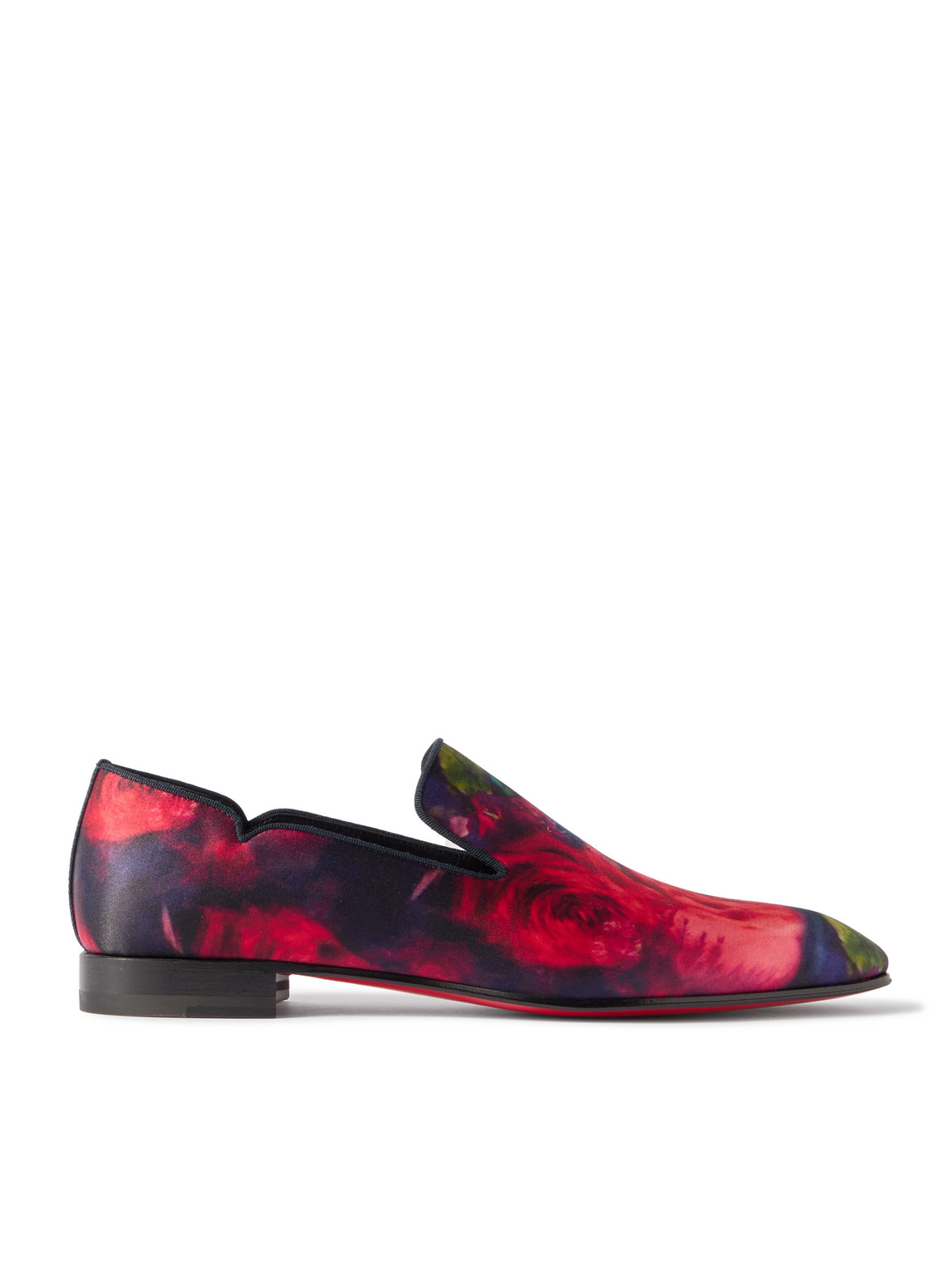 Christian Louboutin Dandy Chick Satin Floral Loafers In Multi