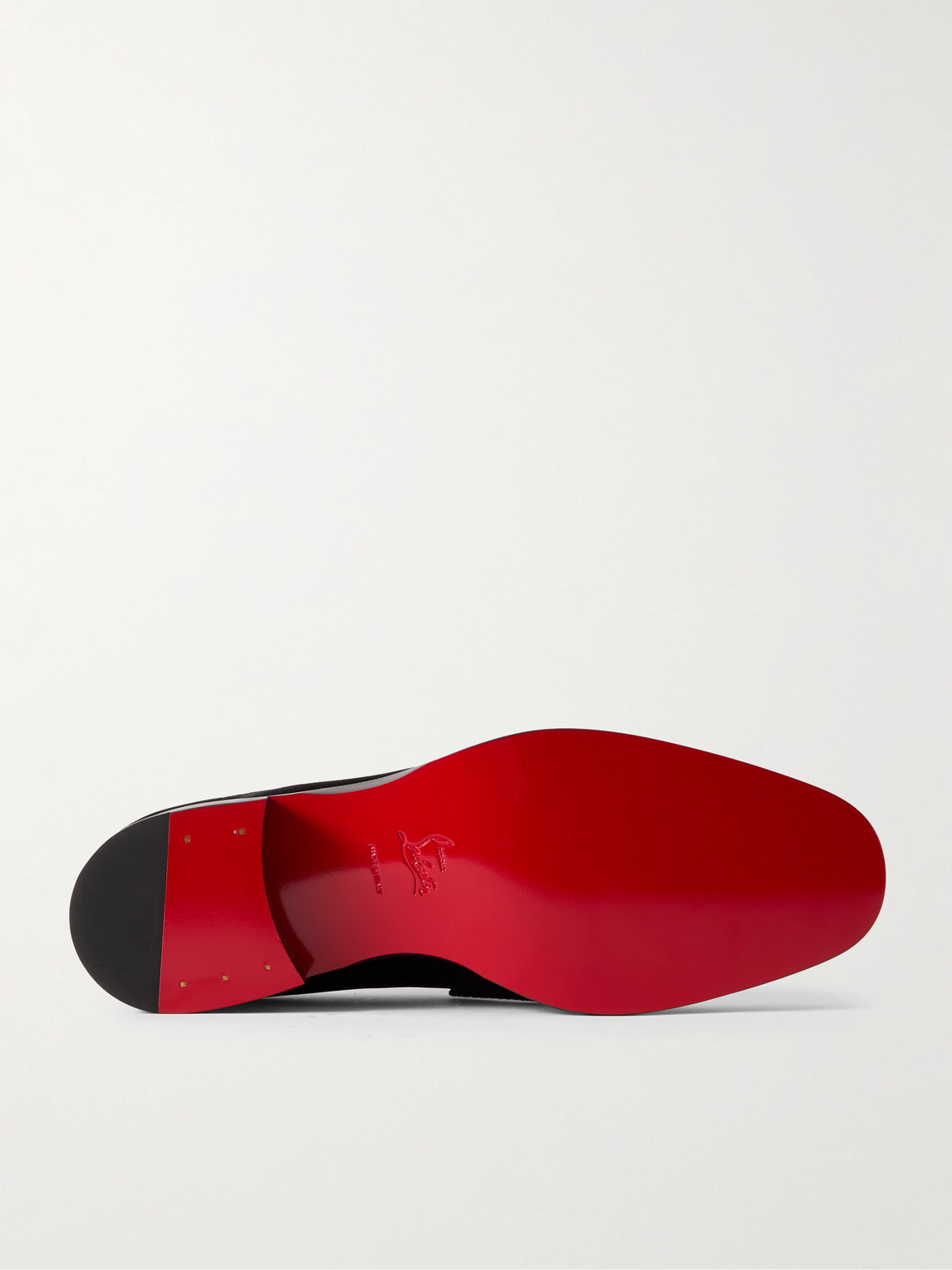 Christian Louboutin Chambelimoc Night Strass Embellished Velvet Loafers In Black
