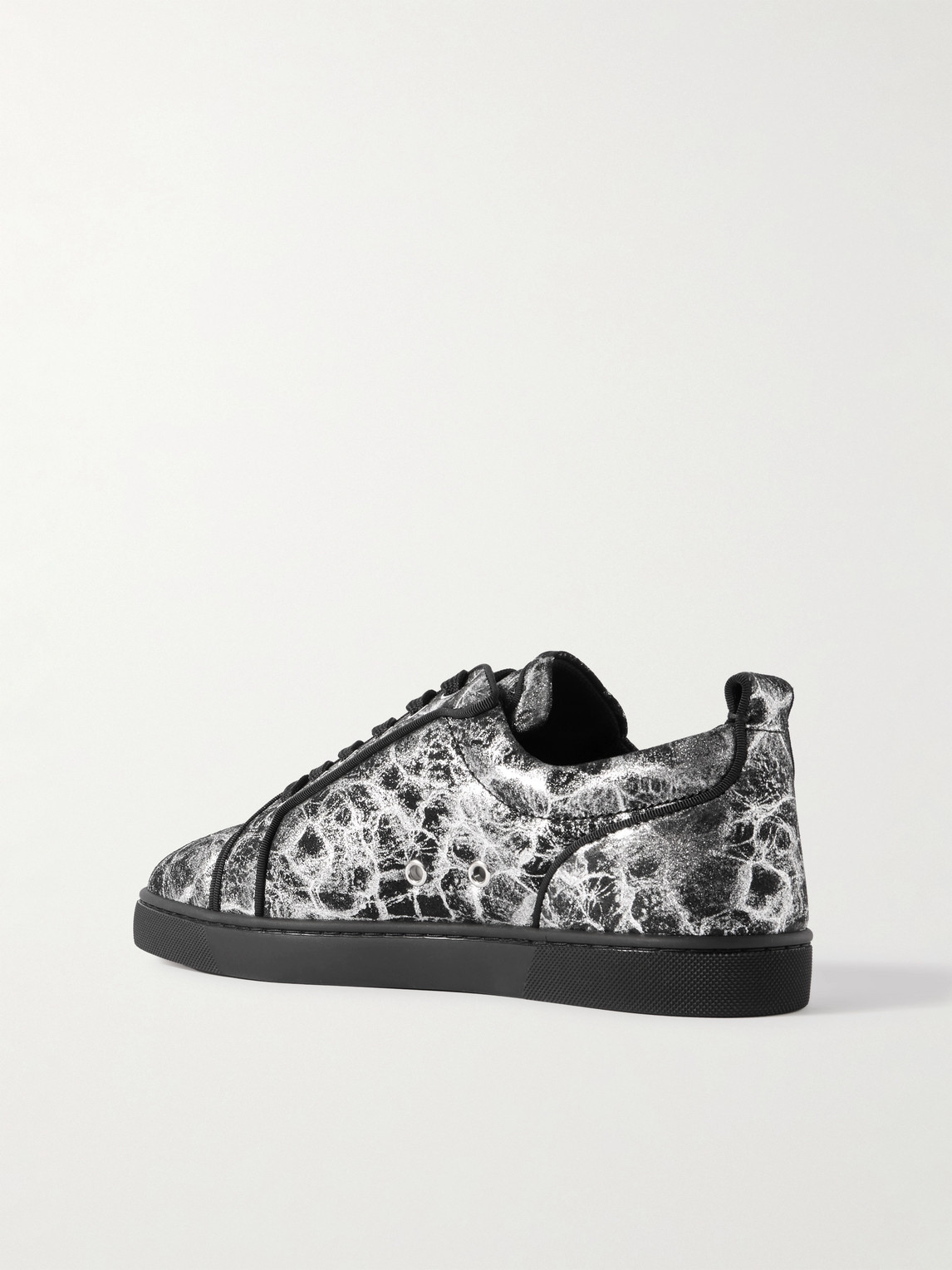 Christian Louboutin Louis Junior Orlato Metallic Printed Suede Sneakers In Multi