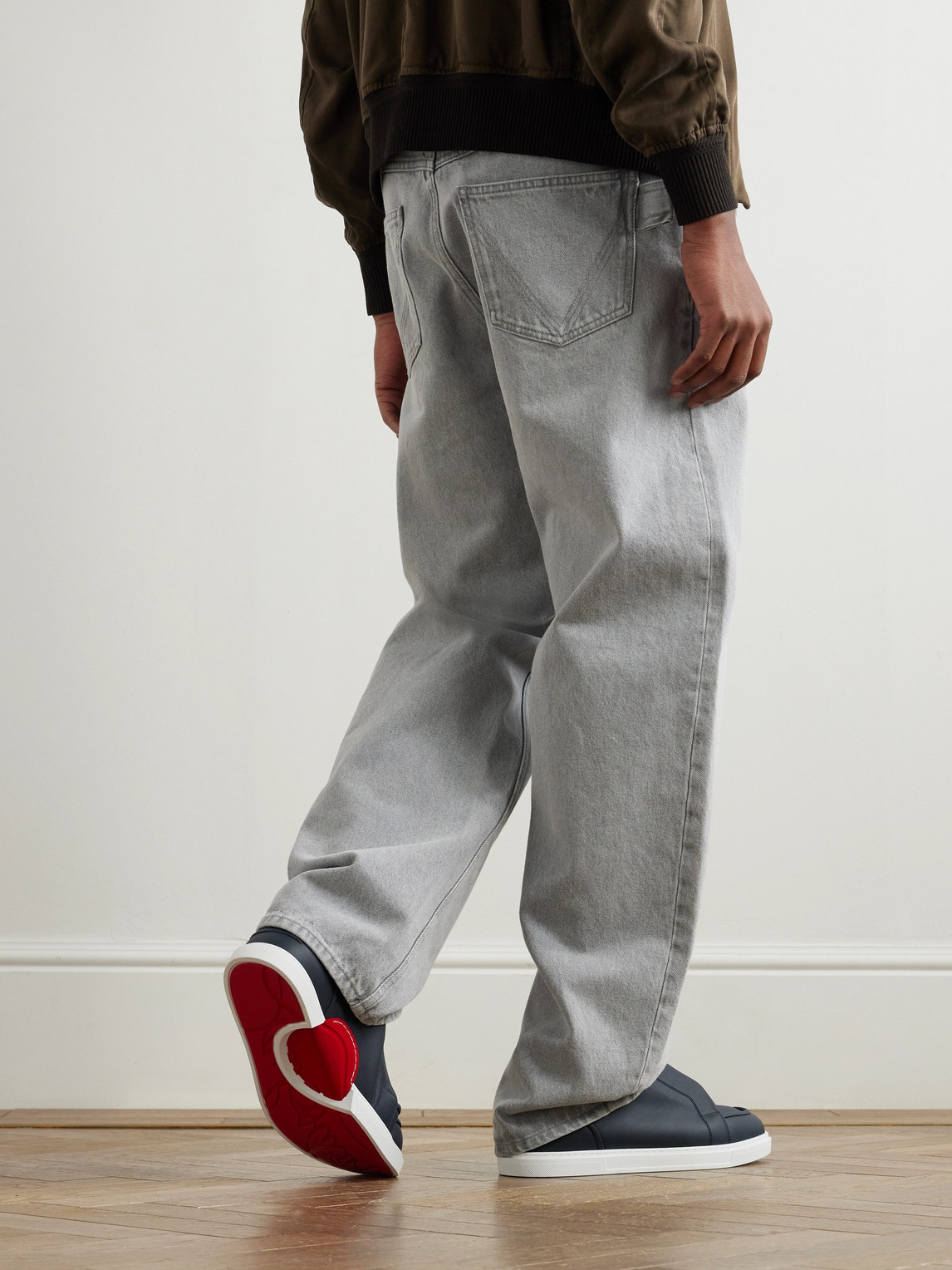 Christian Louboutin Jimmy Leather Sneakers In Blue