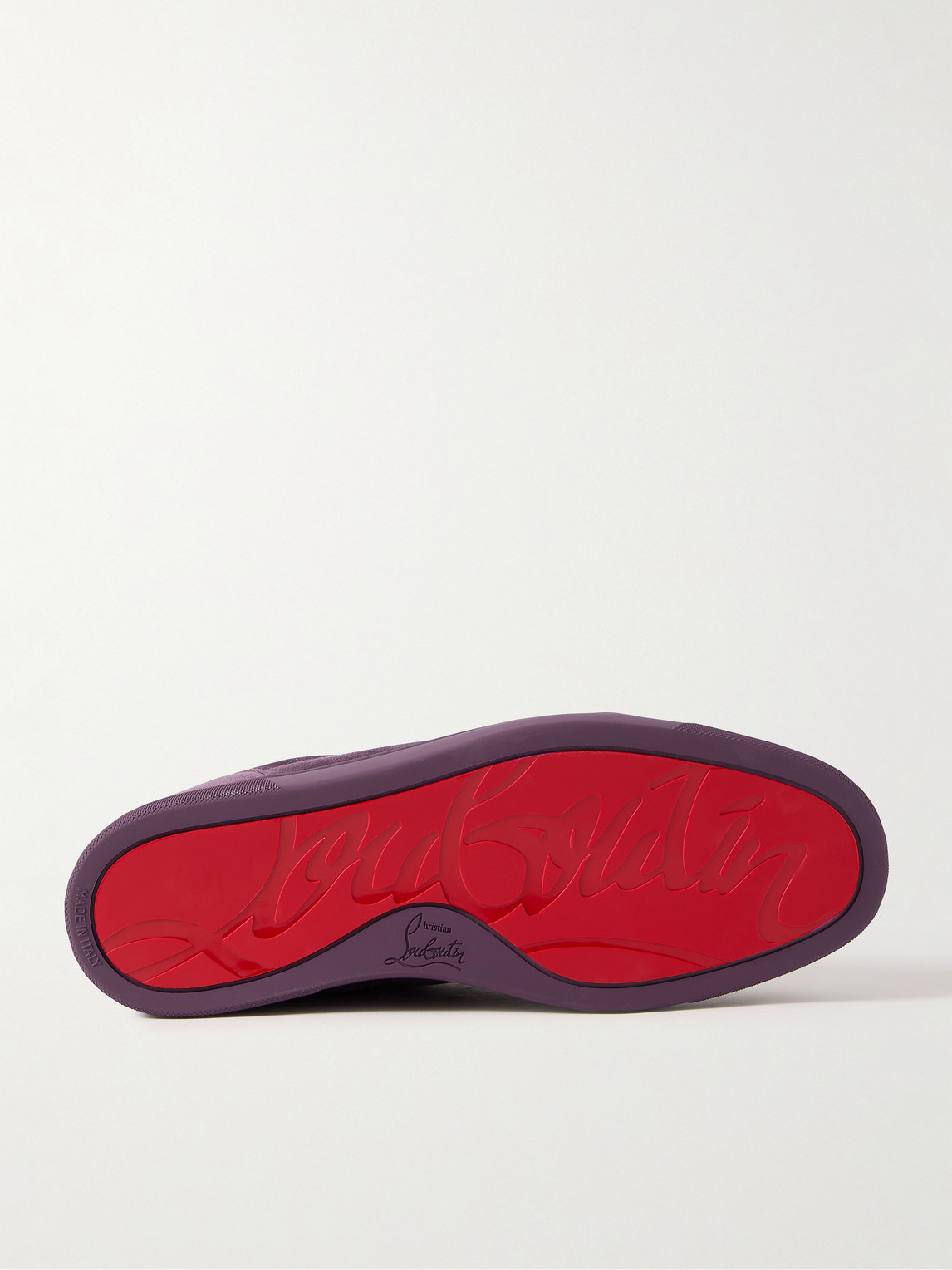 Christian Louboutin Louis Junior Spikes Cap-toe Suede Sneakers In Purple