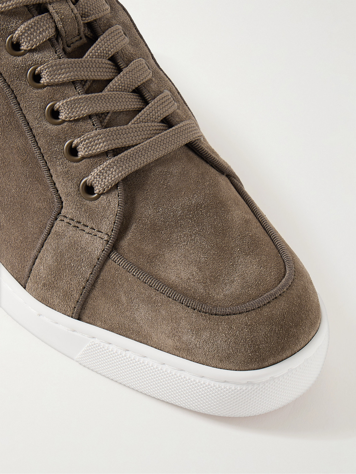 Christian Louboutin Rantulow Suede Sneakers In Brown