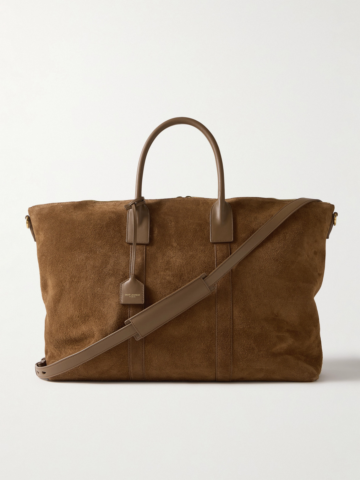 Saint Laurent Leather-Trimmed Suede Tote Bag - Men
