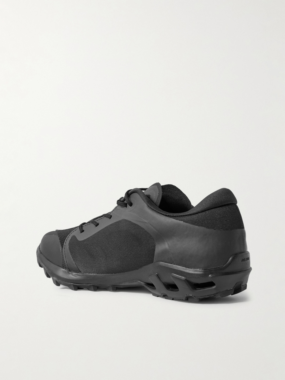 On Post Archive Facti Cloudventure Peak Rubber-trimmed Recycled-mesh Running Sneakers In Black