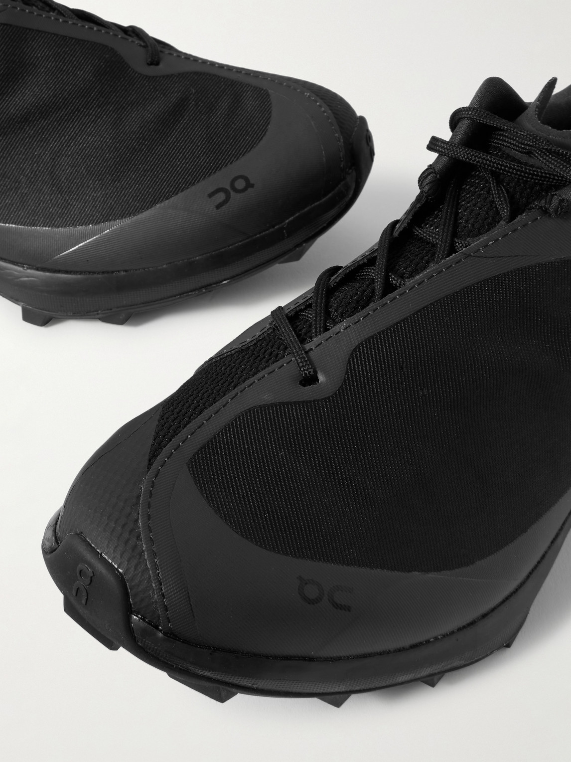 On Post Archive Facti Cloudventure Peak Rubber-trimmed Recycled-mesh Running Sneakers In Black