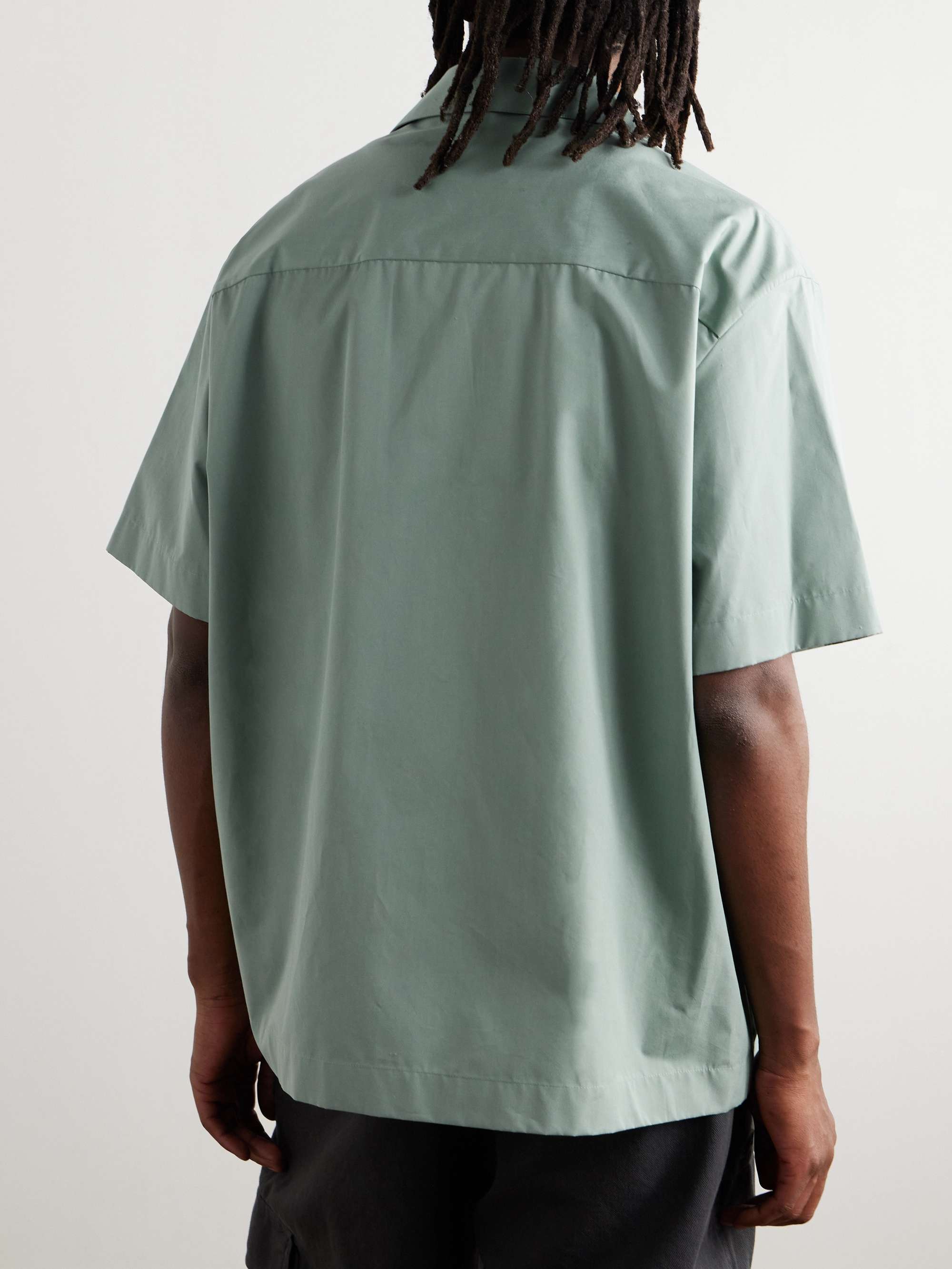 JIL SANDER Camp-Collar Organic Cotton-Poplin Shirt for Men JIL SANDER Camp-Collar Organic Cotton-Poplin Shirt for Men