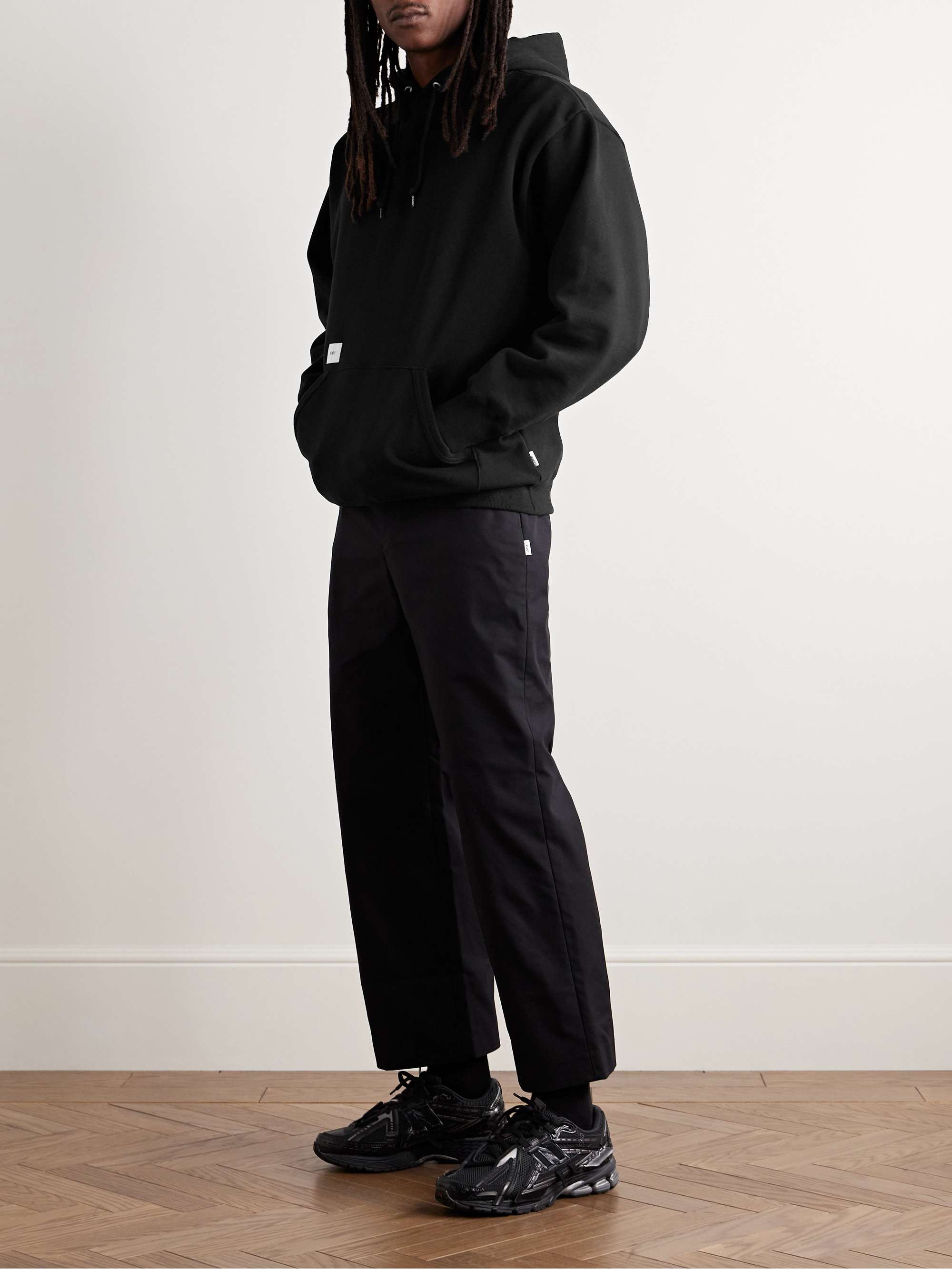 WTAPS® Logo-Appliquéd Embroidered Cotton-Jersey Hoodie for