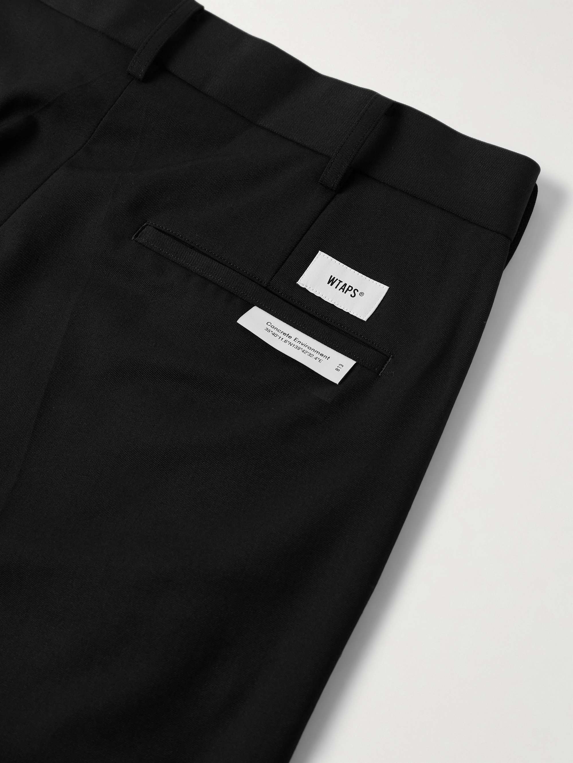WTAPS® Cropped Tapered Logo-Appliquéd Pleated Twill Trousers WTAPS® Cropped Tapered Logo-Appliquéd Pleated Twill Trousers