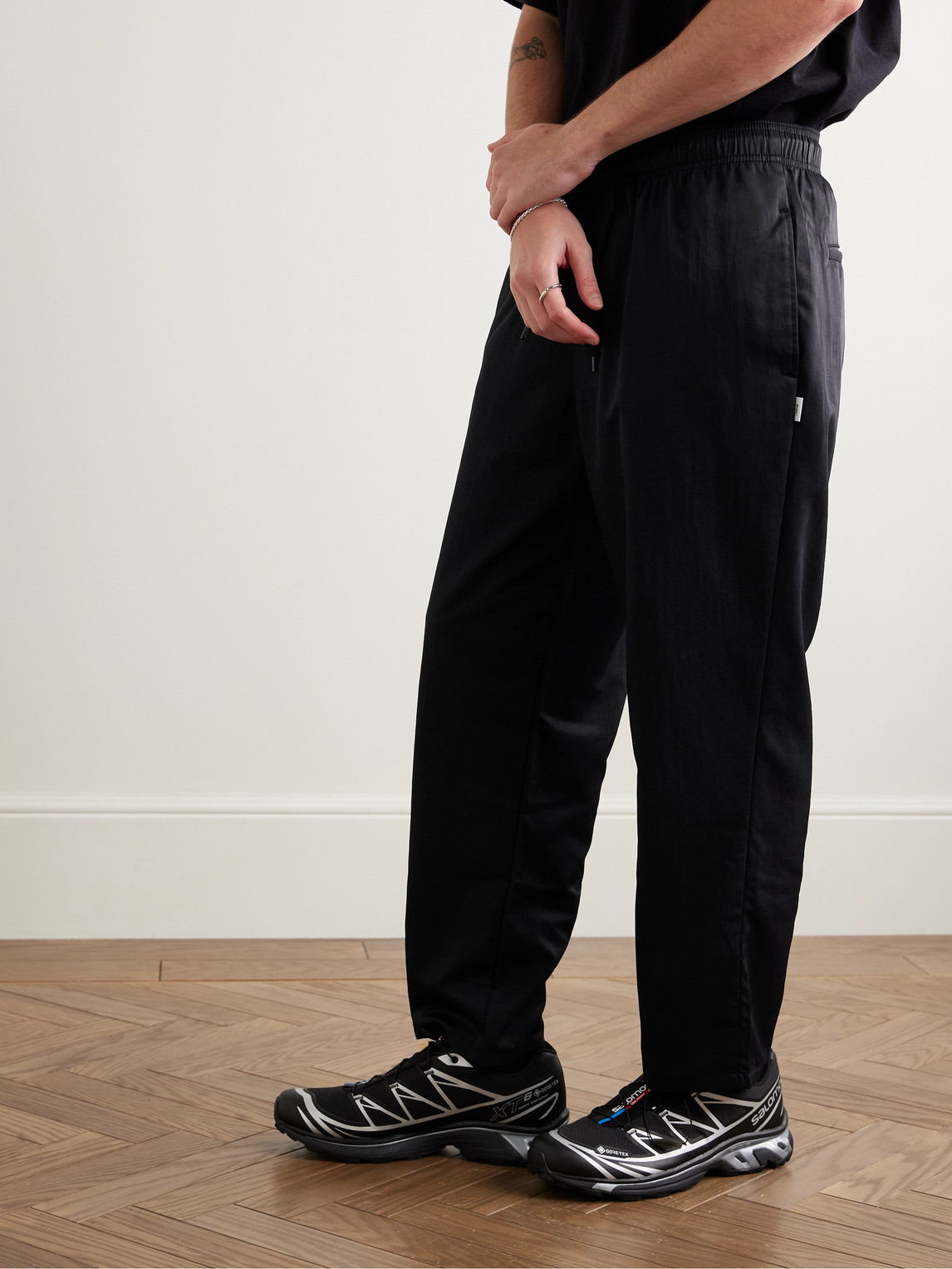 Wtaps Black Tapered Trousers In Black
