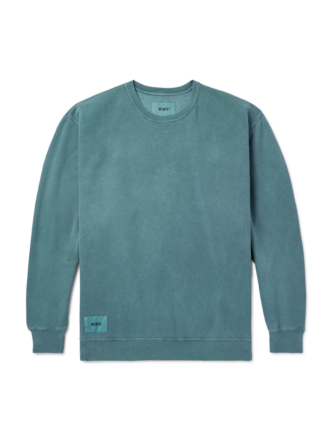 Wtaps Logo-appliquéd Embroidered Cotton-blend Jersey Sweatshirt In Blue