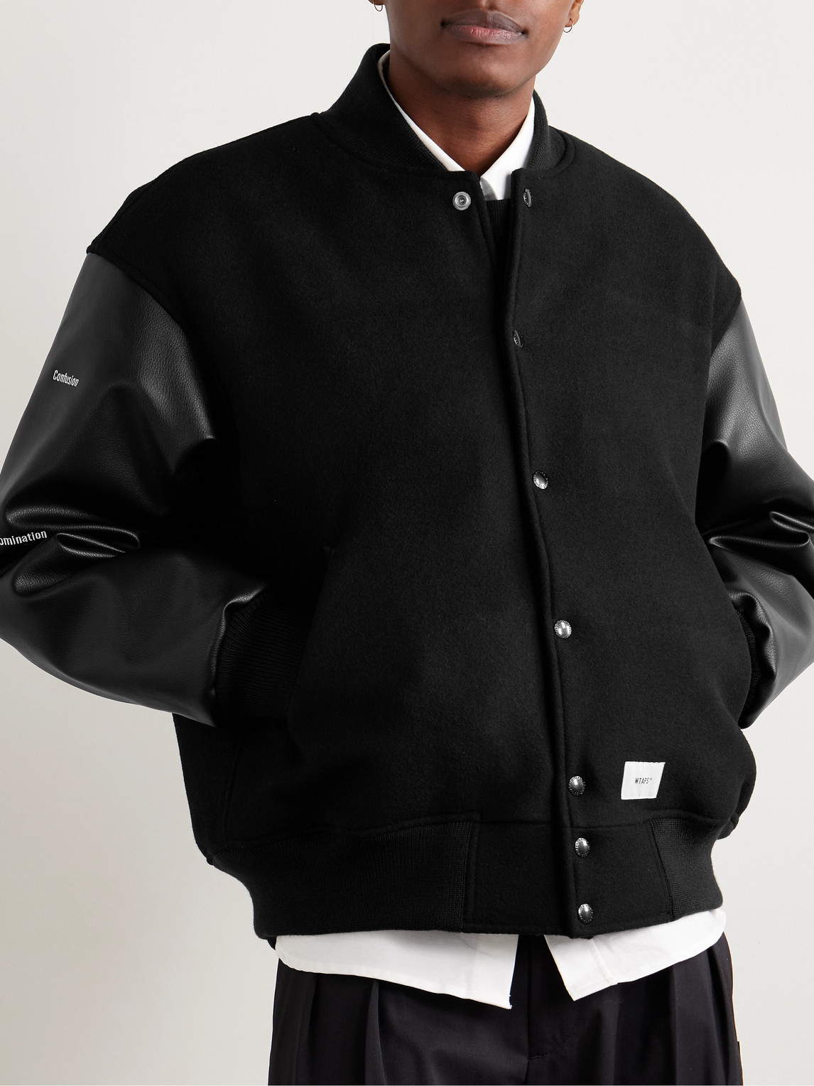 Wtaps Logo-patch Bomber Jacket In Black