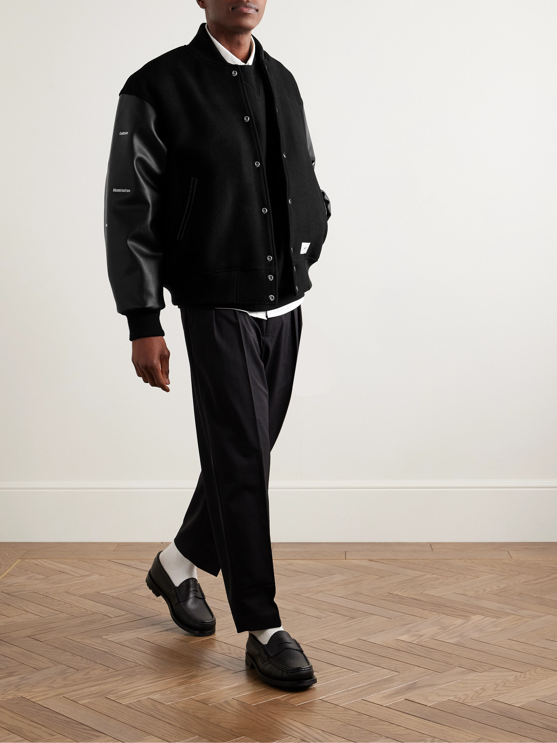 Wtaps Logo-patch Bomber Jacket In Black