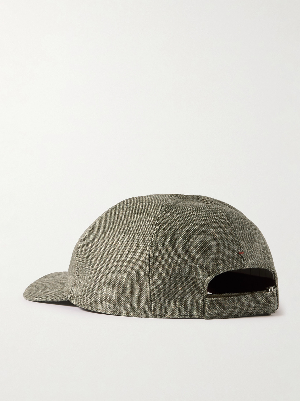 Shop Loro Piana Logo-embroidered Linen Baseball Cap In Green