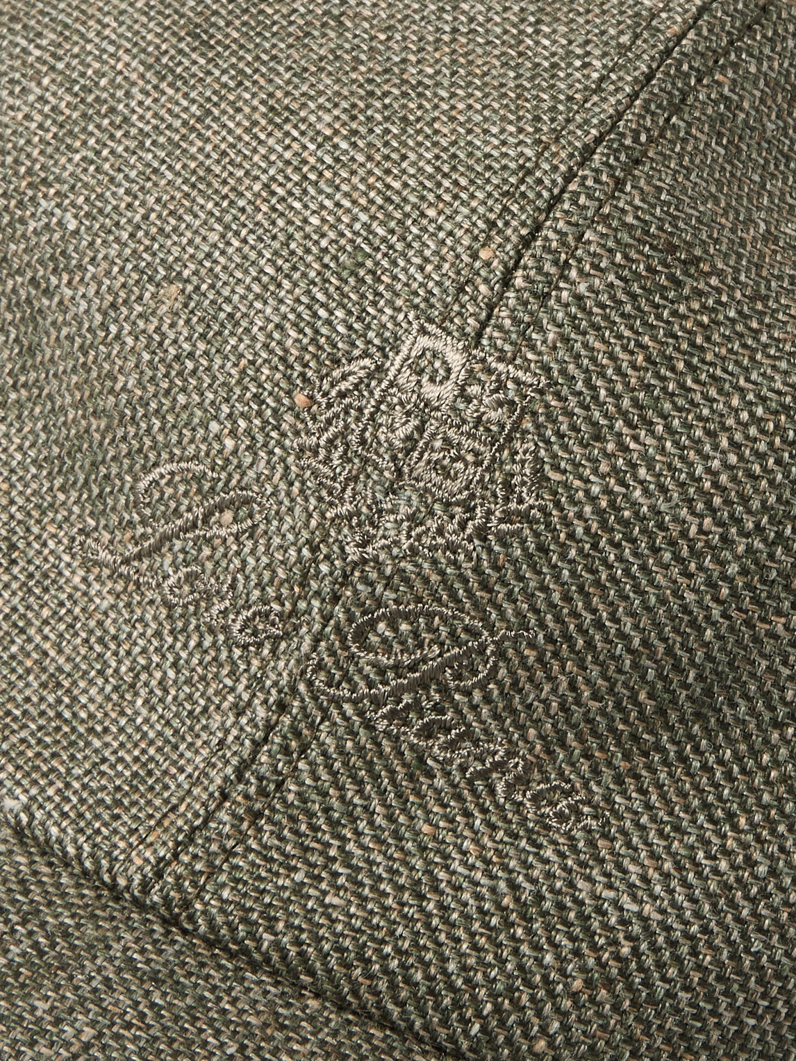 Shop Loro Piana Logo-embroidered Linen Baseball Cap In Green