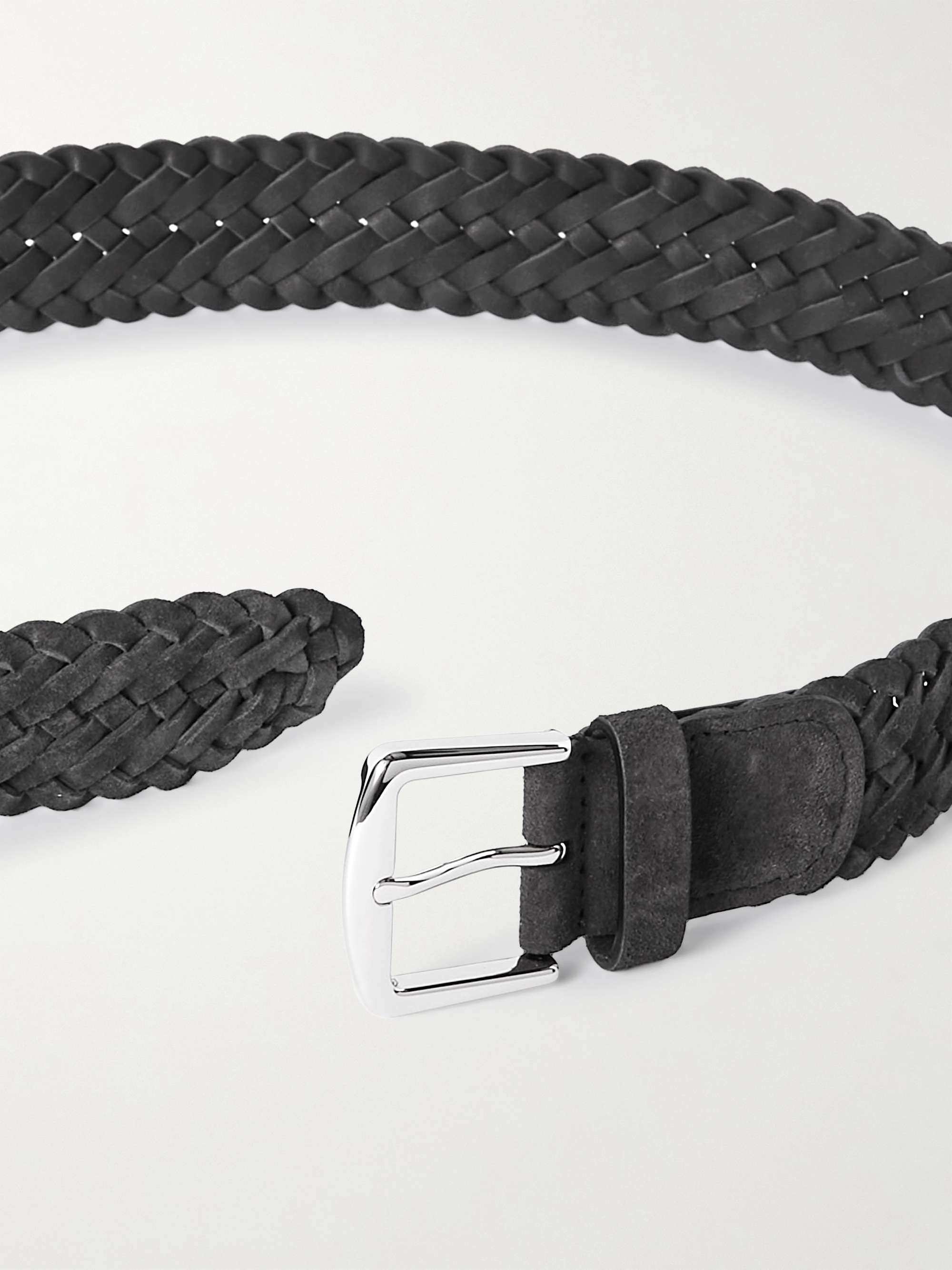 LORO PIANA 4cm Woven Suede Belt