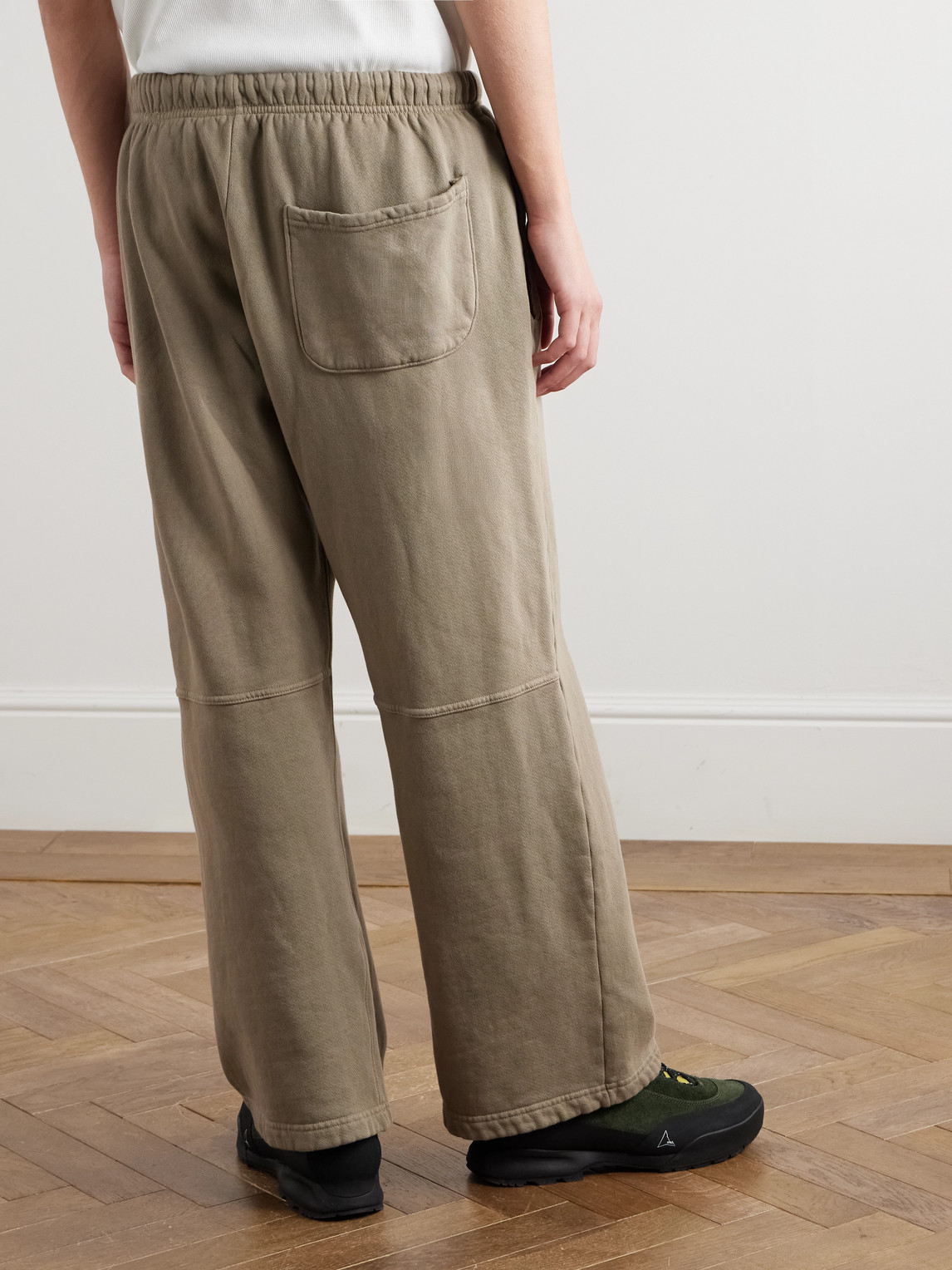 CHERRY LOS ANGELES STAR PARACHUTE STRAIGHT-LEG LOGO-EMBROIDERED COTTON-JERSEY SWEATPANTS