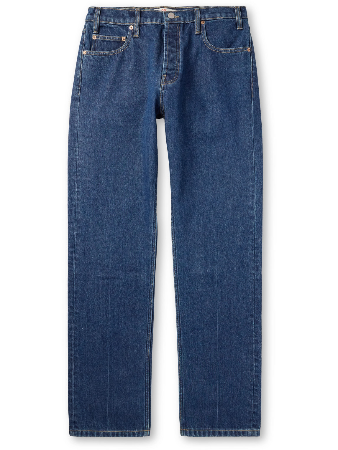 Straight-Leg Logo-Embroidered Jeans