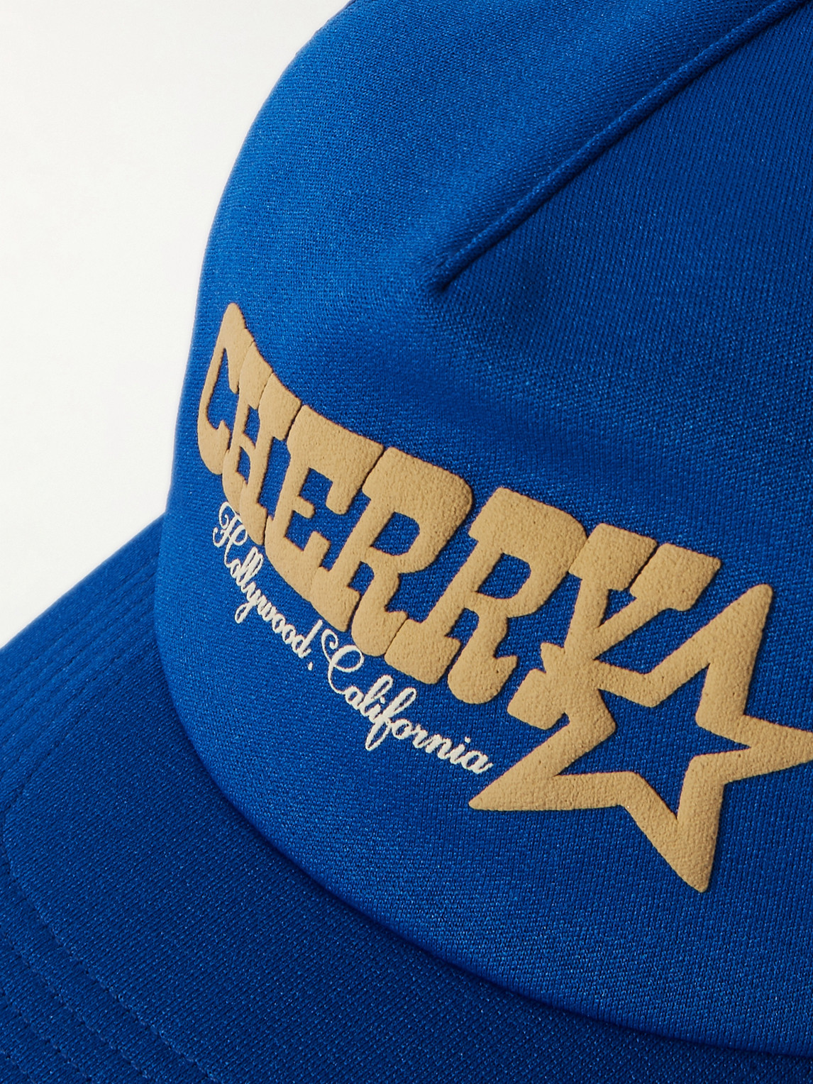 CHERRY LOS ANGELES HOLLYWOOD LOGO-PRINT MESH AND CANVAS TRUCKER CAP