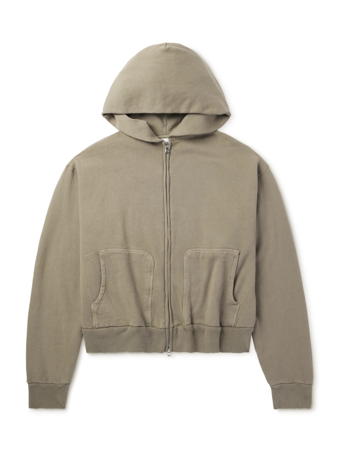 Logo-Embroidered Cotton-Jersey Zip-Up Hoodie