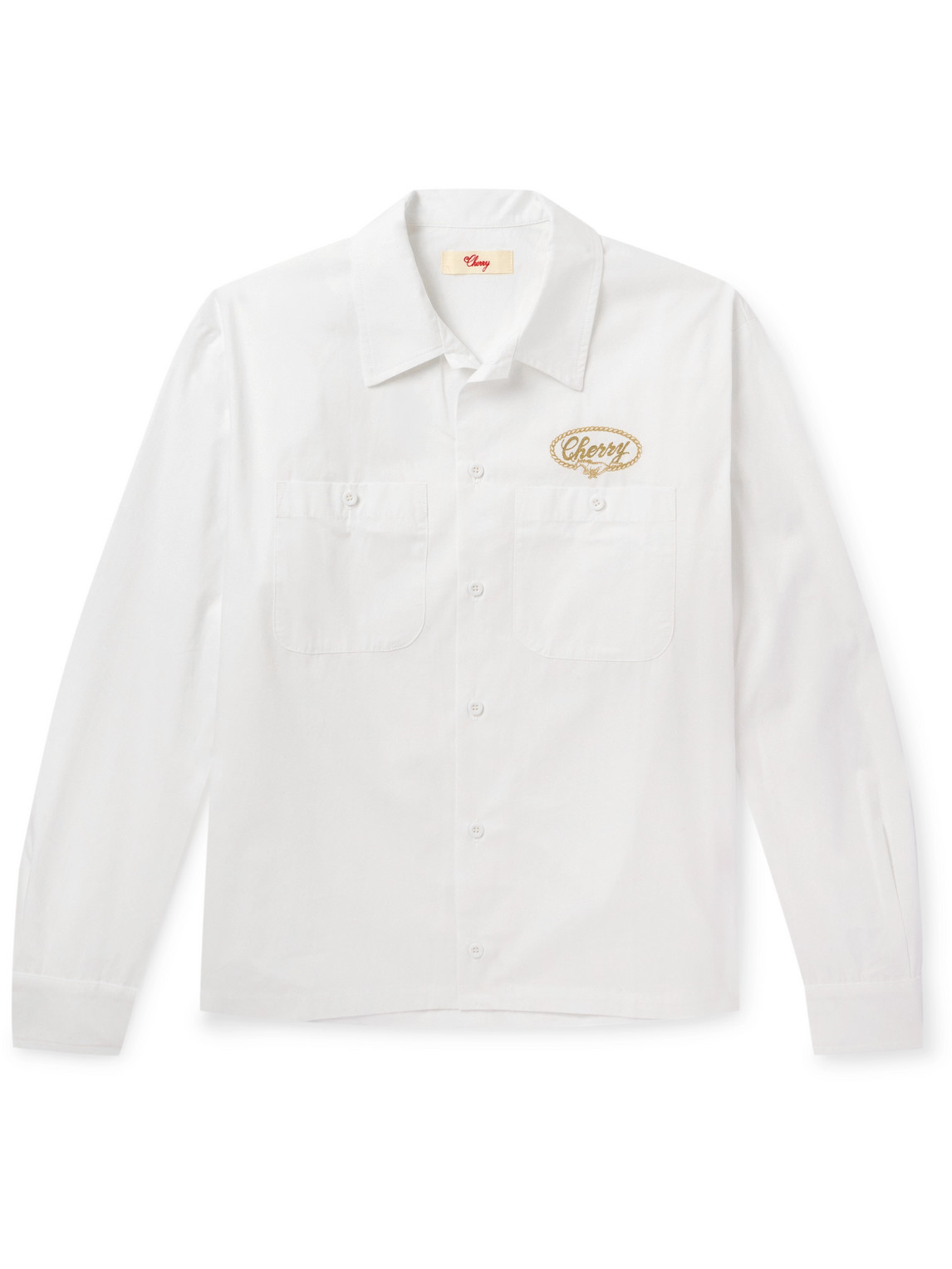 Logo-Embroidered Cotton-Poplin Shirt