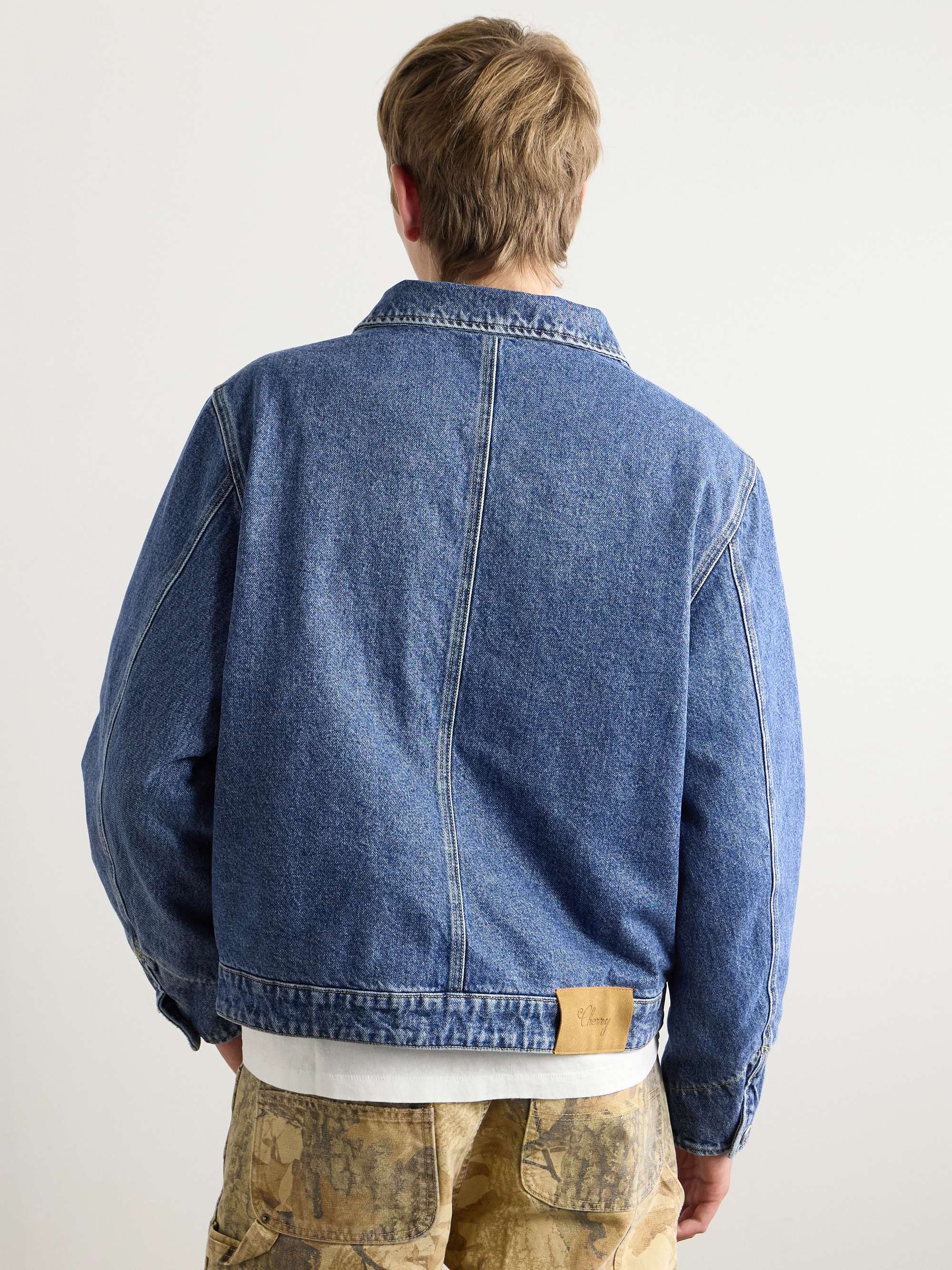 CHERRY LOS ANGELES Logo-Print Denim Blouson Jacket for Men