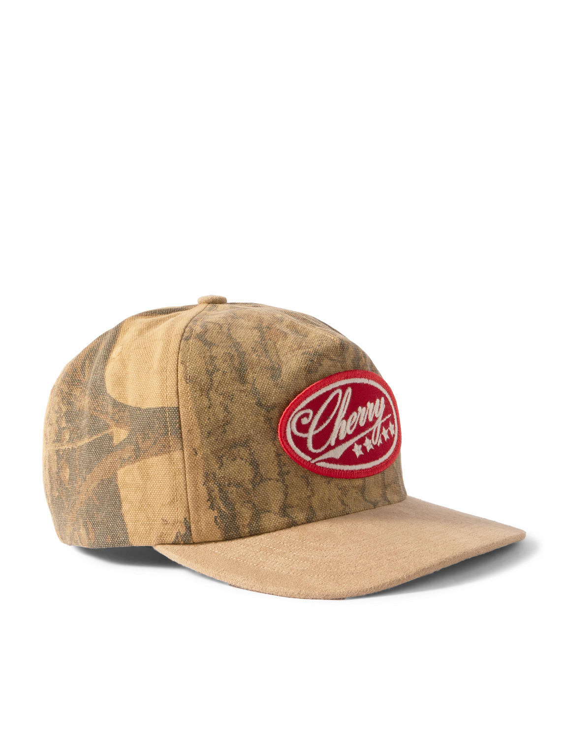 Cherry Los Angeles Five Star Logo-appliquéd Printed Cotton-canvas Baseball Cap In Green