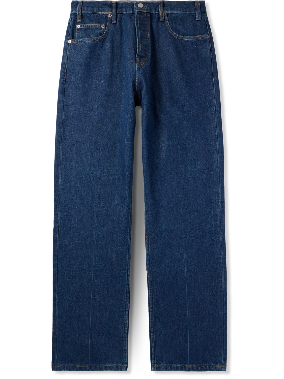 Straight-Leg Logo-Embroidered Jeans