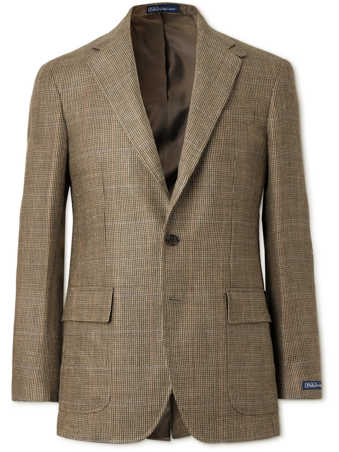 Polo Ralph Lauren Checked Linen And Silk-blend Tweed Blazer In Green