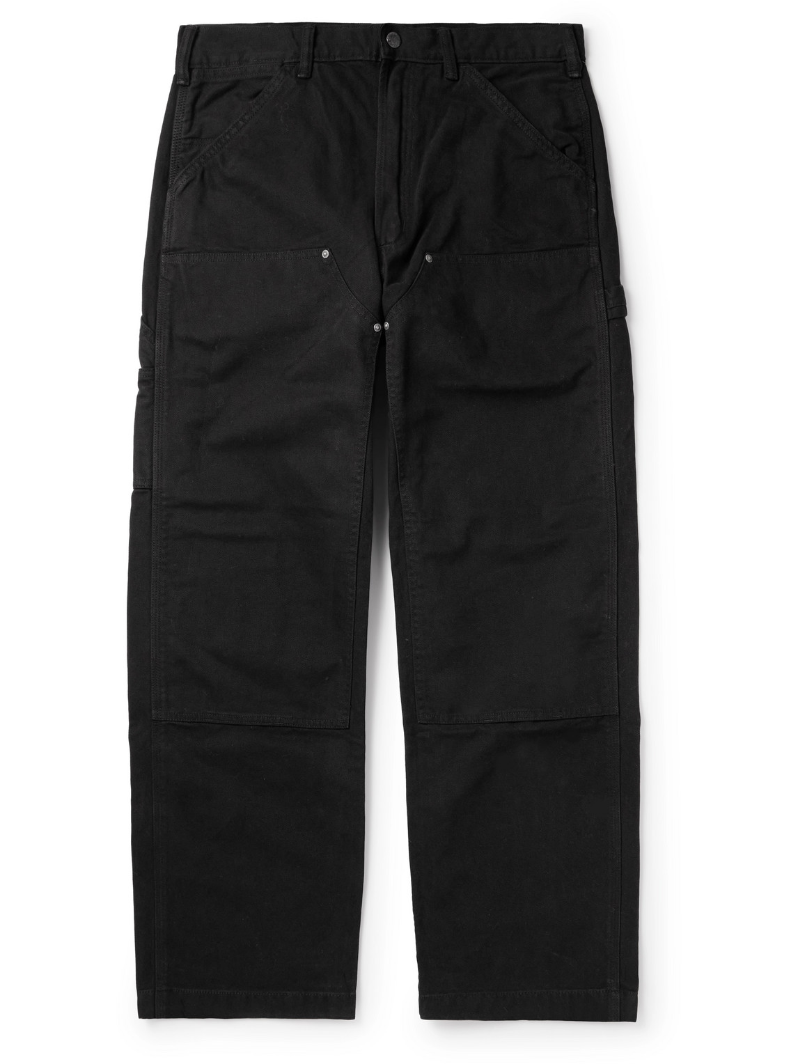 Polo Ralph Lauren Wide-leg Cotton-canvas Trousers In Black