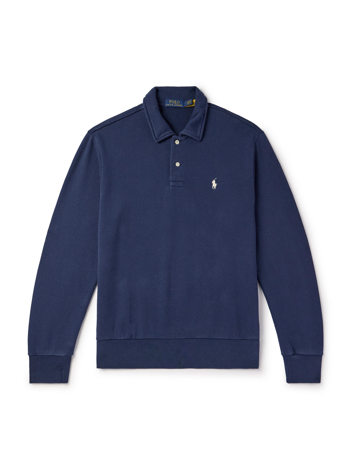 Polo Ralph Lauren Logo-embroidered Cotton-jersey Sweatshirt In Blue