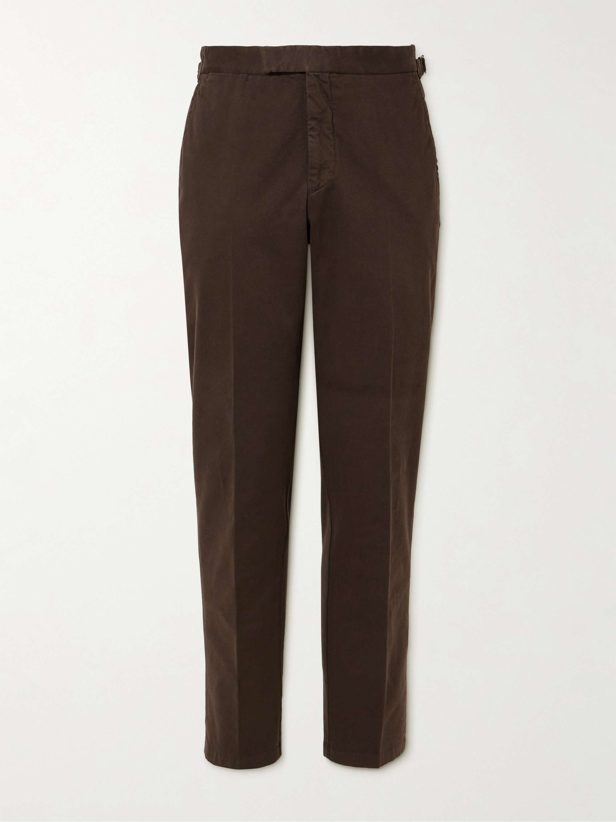 オリジナル Brown Trousers Suit Twill Cotton-Blend Tapered Chester パンツ