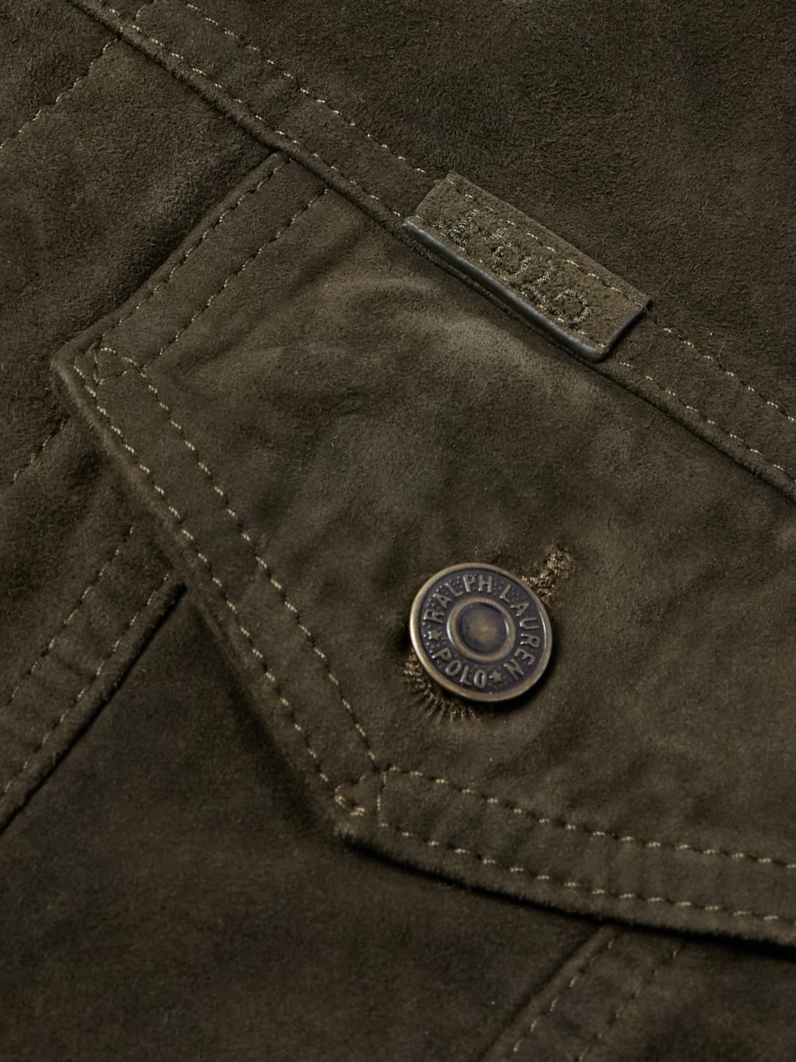 Shop Polo Ralph Lauren Icon Slim-fit Suede Trucker Jacket In Green