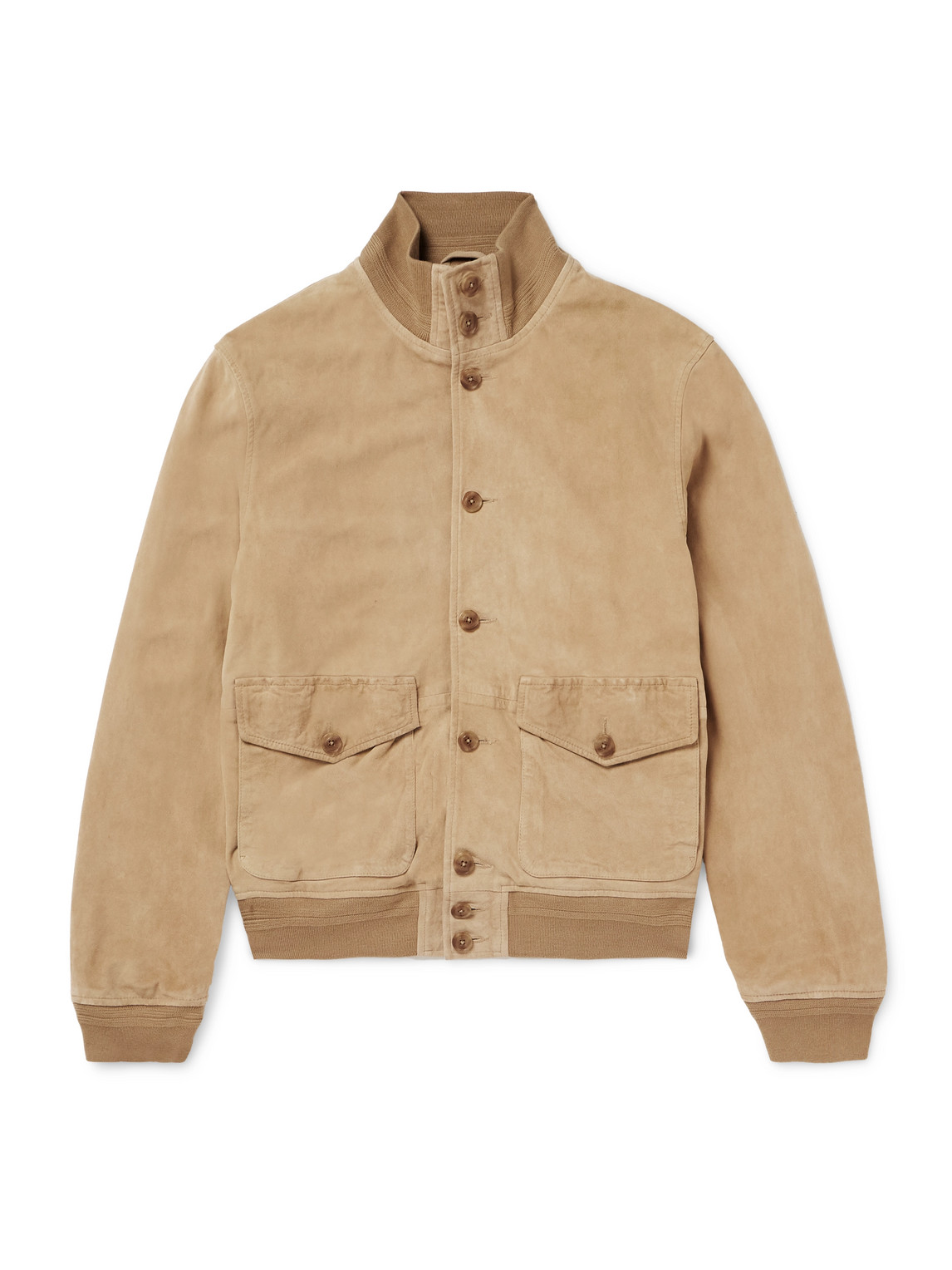 Polo Ralph Lauren Suede Bomber Jacket In Neutrals
