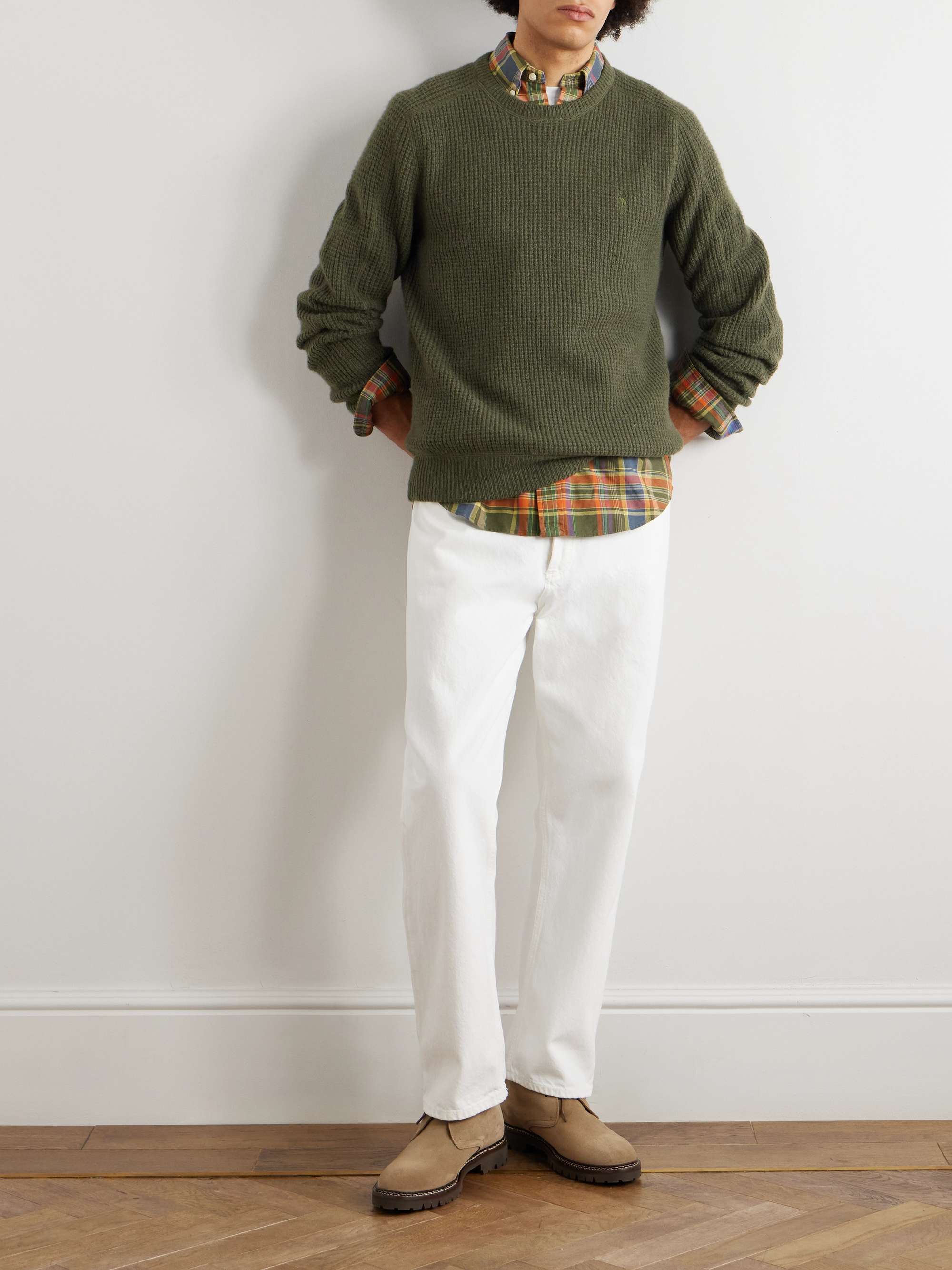 POLO RALPH LAUREN Waffle-Knit Wool and Alpaca-Blend Sweater