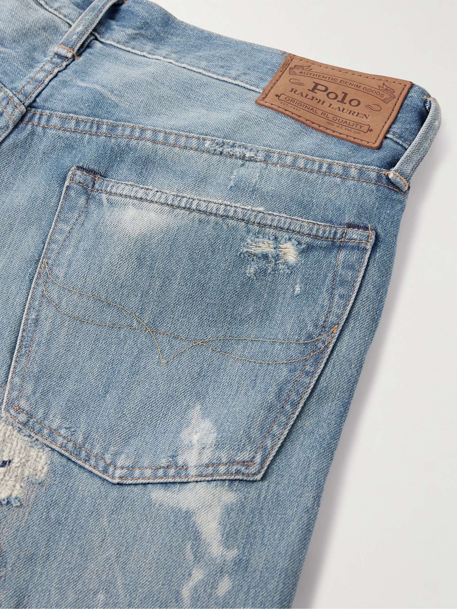 POLO RALPH LAUREN Straight-Leg Distressed Patchwork Jeans for Men | MR ...