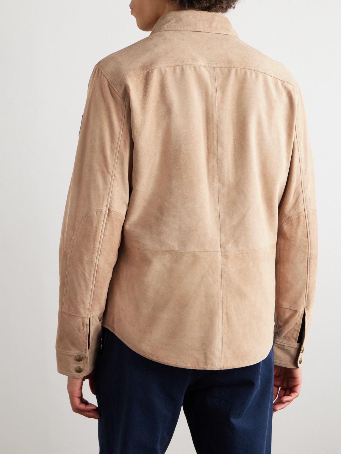  Polo Ralph Lauren - Reversible Logo-appliquéd Suede And Shell Overshirt - Men - Neutrals - S 