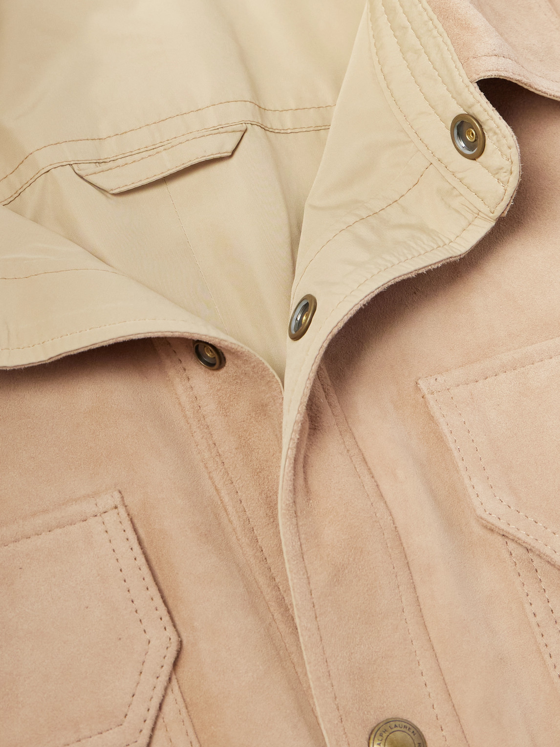  Polo Ralph Lauren - Reversible Logo-appliquéd Suede And Shell Overshirt - Men - Neutrals - S 