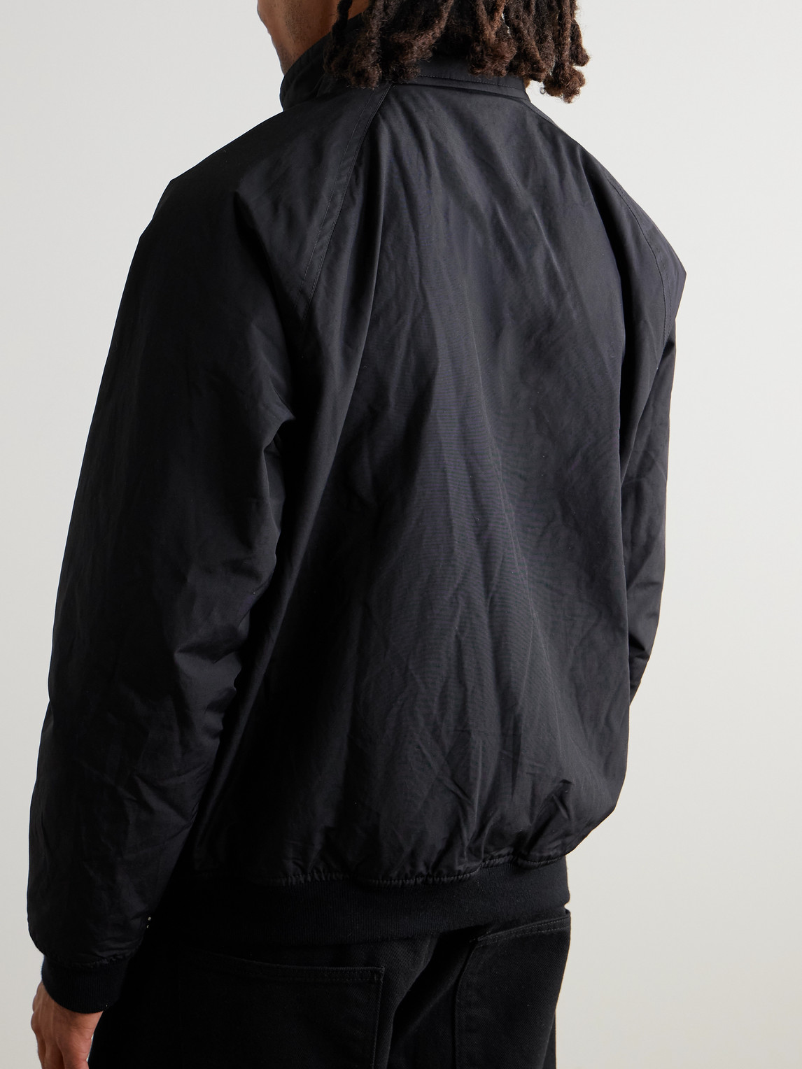 Shop Polo Ralph Lauren Logo-embroidered Cotton And Nylon-blend Bomber Jacket In Black