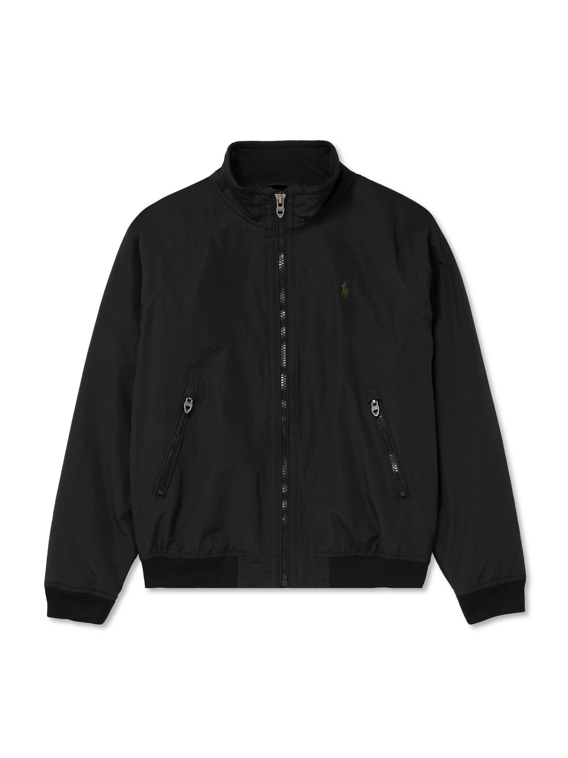Polo Ralph Lauren Logo-embroidered Cotton And Nylon-blend Bomber Jacket In Black