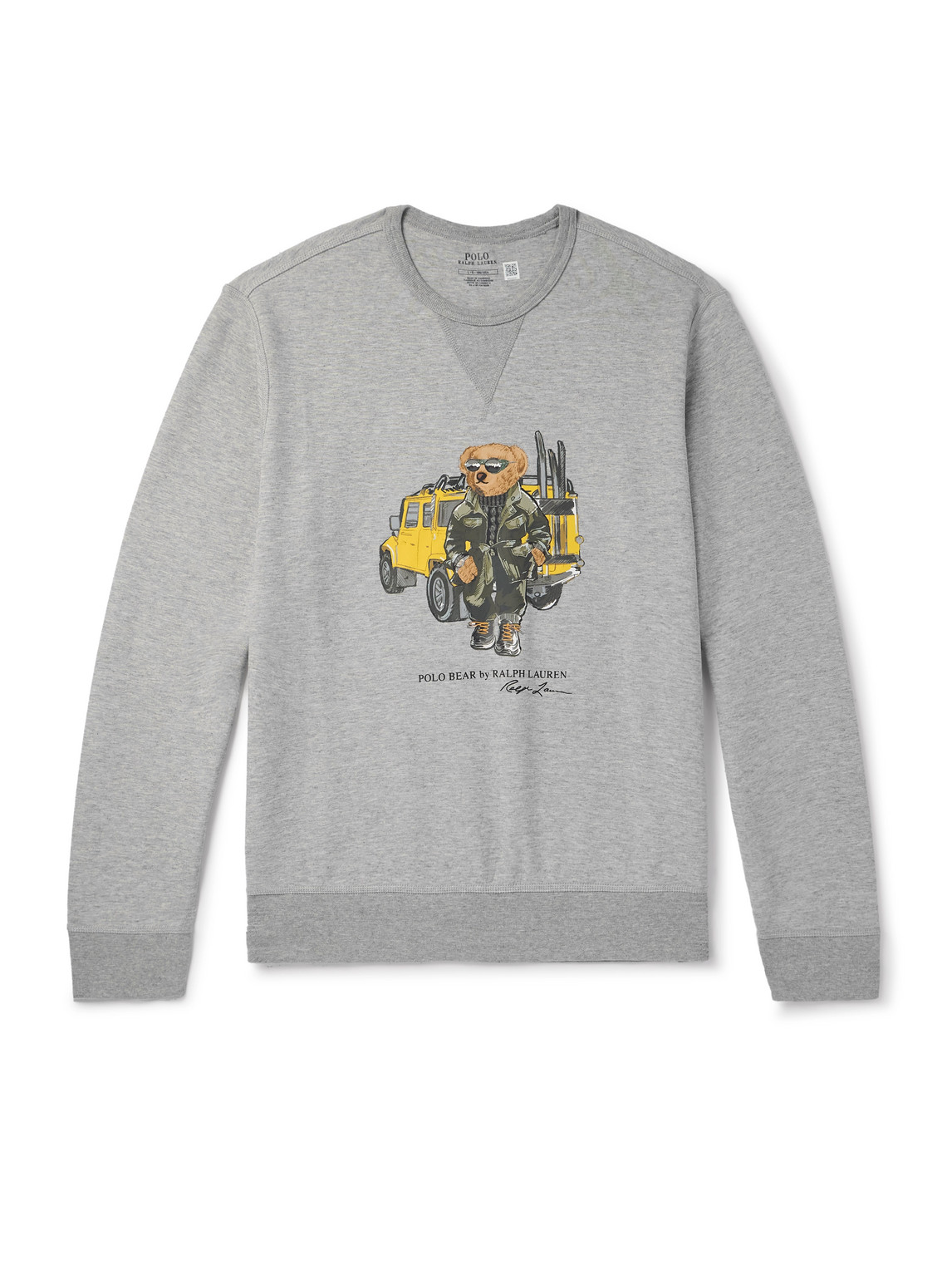 Shop Polo Ralph Lauren Logo-print Cotton-blend Jersey Sweatshirt In Gray