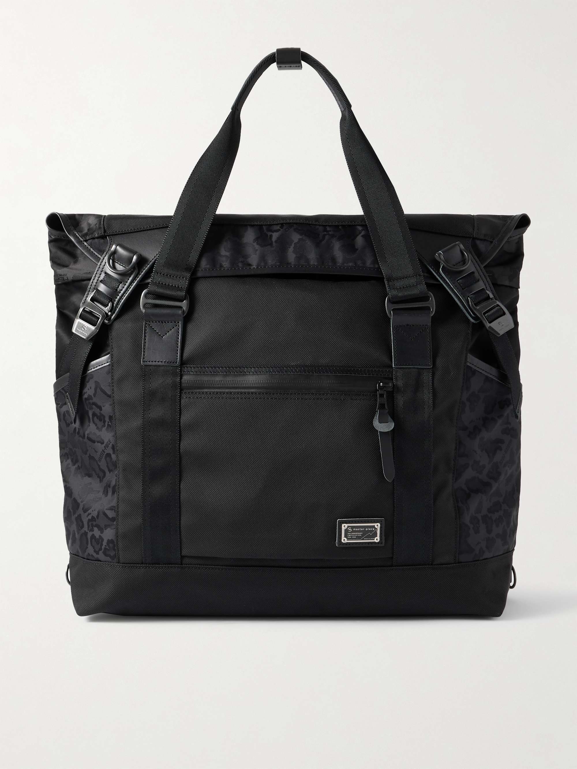 MASTER-PIECE Black Crazy Leopard-Print Leather-Trimmed