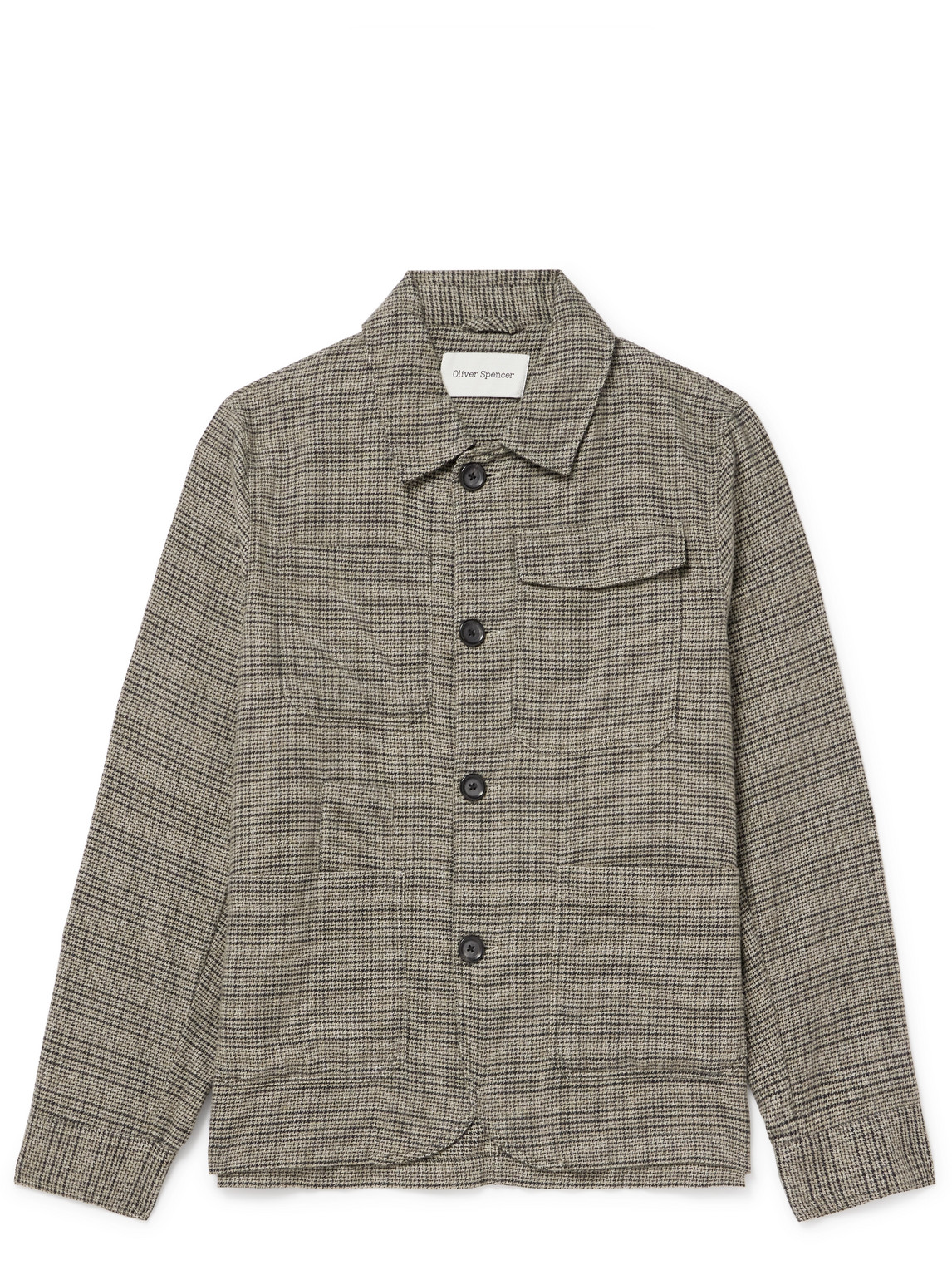 Oliver Spencer Hythe Checked Cotton-flannel Jacket In Gray