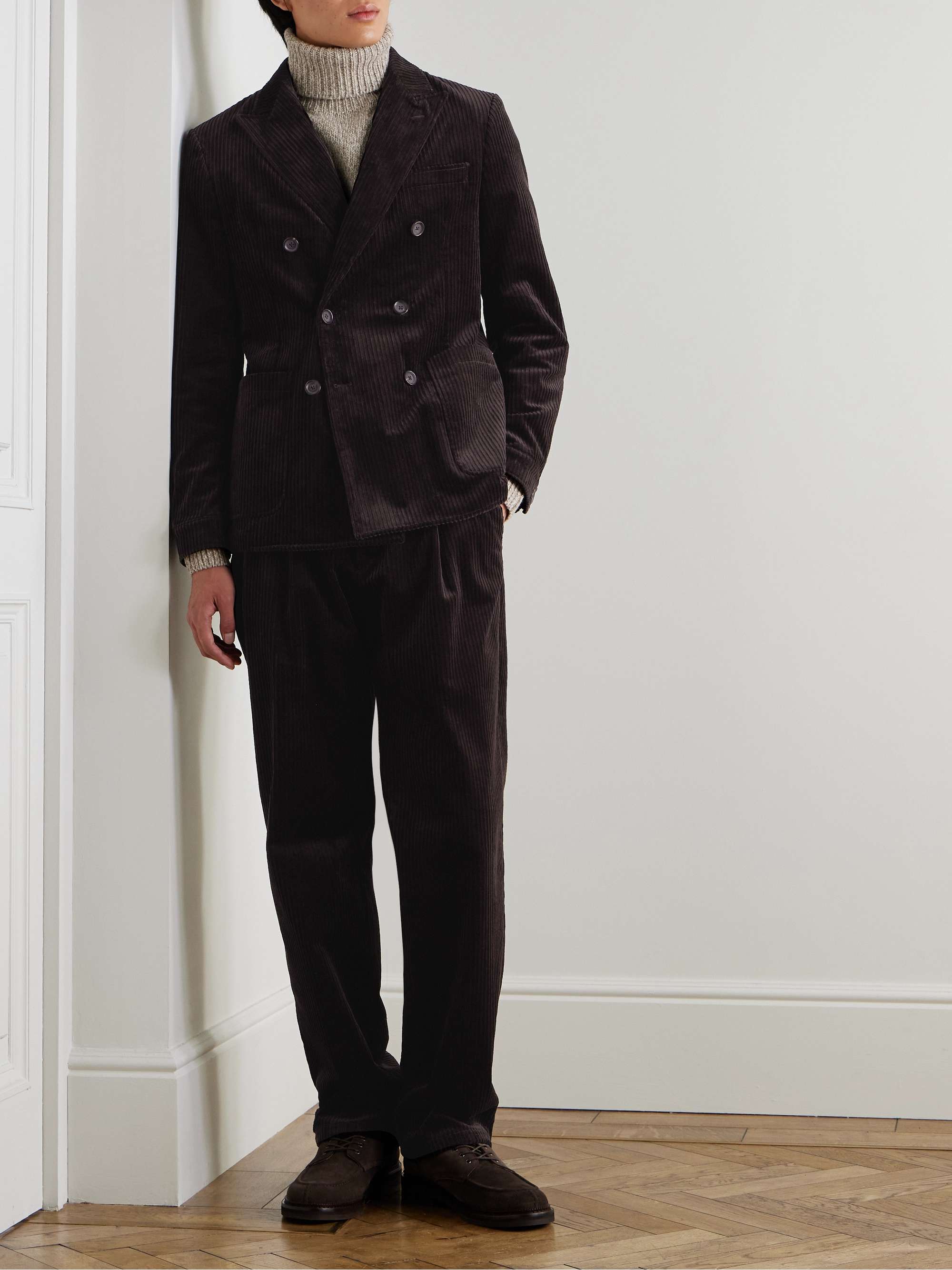 CORDUROY DOUBLE BREASTED SUIT JACKET – CASCA 222