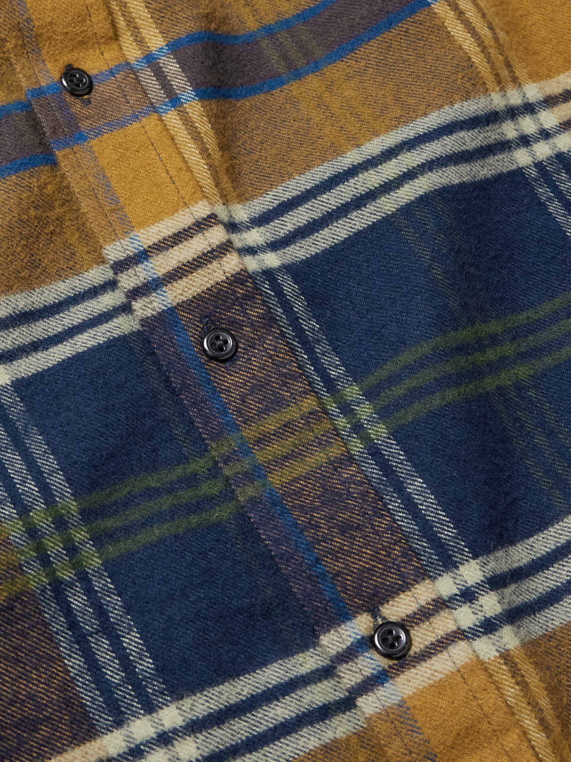 Oliver Spencer Mens Checked Brushed Cotton Brook Shirt In Blue