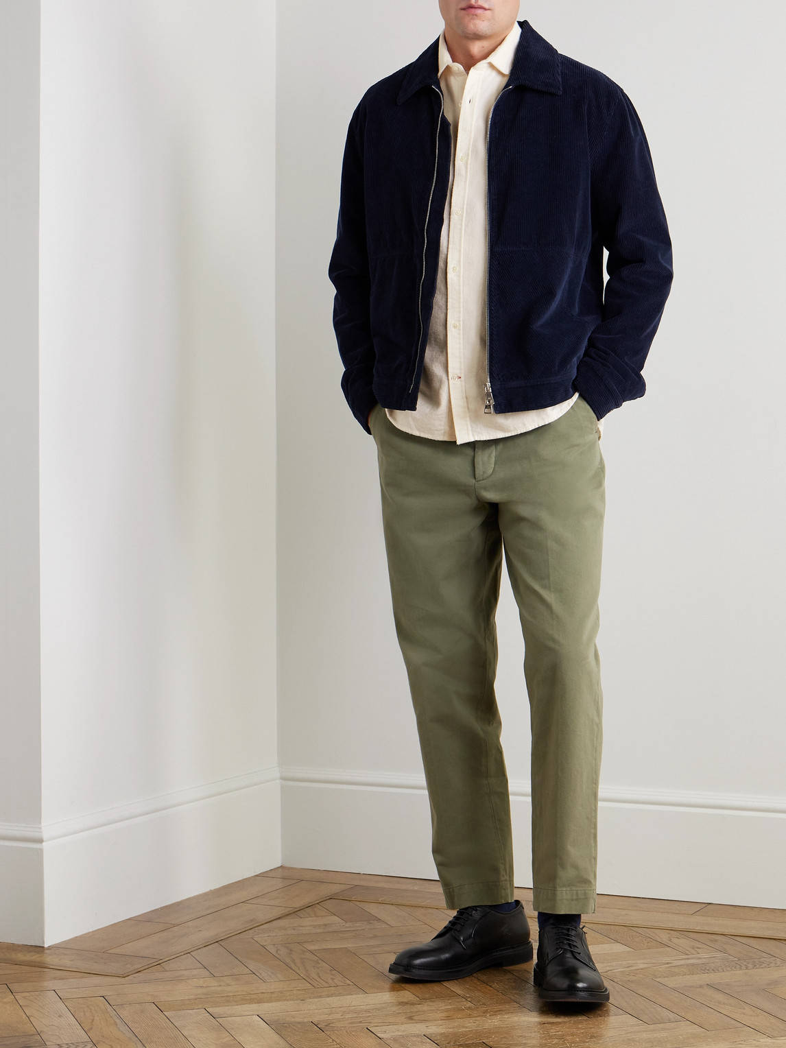 Oliver Spencer Eton Organic Cotton Shirt In Neutrals