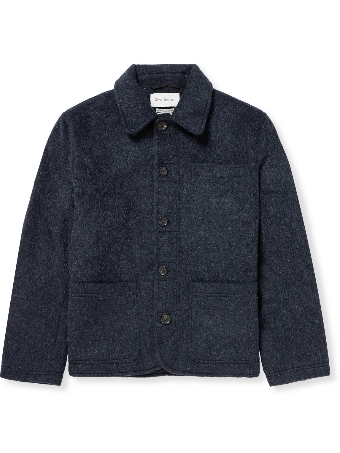 Oliver Spencer Lambeth Recycled Wool-blend Jacket In Blue